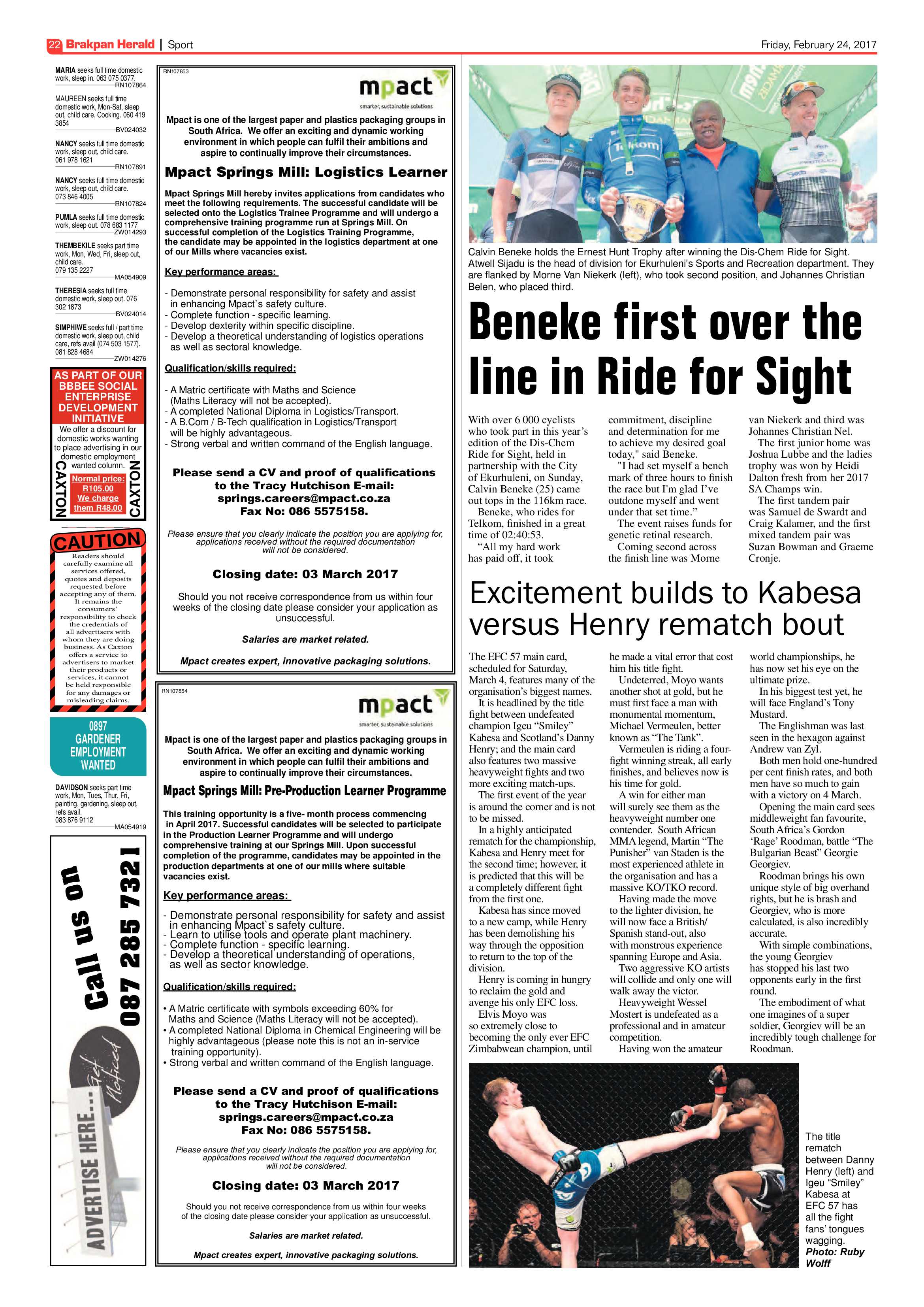 Brakpan Herald 24 February 2017 page 22