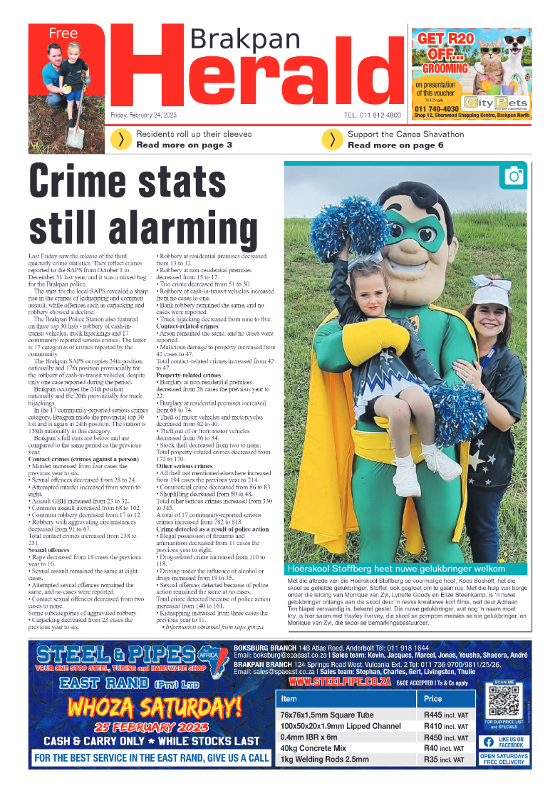Brakpan Herald 24 February 2022 page 1