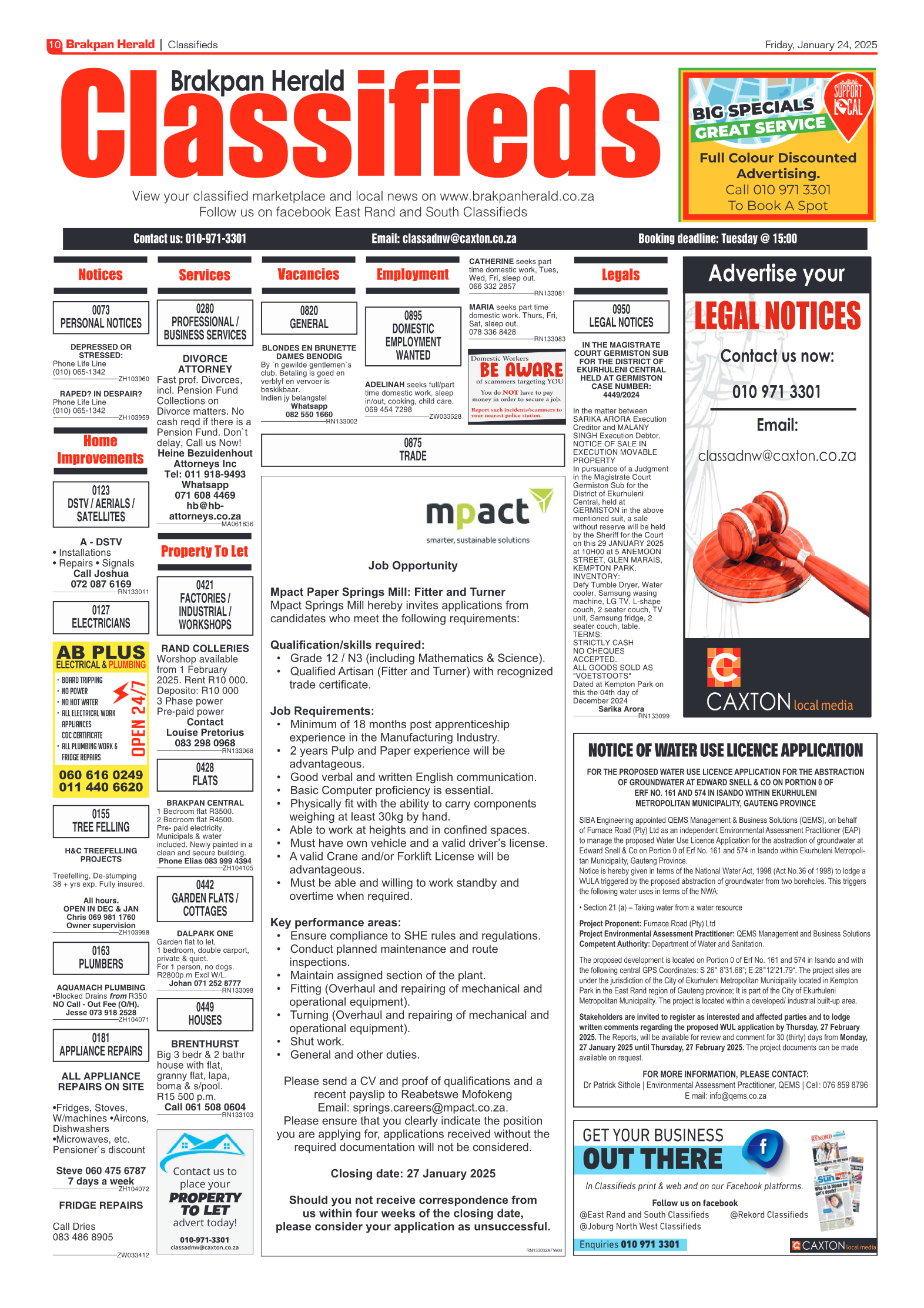 Brakpan Herald 24 January 2025 page 10