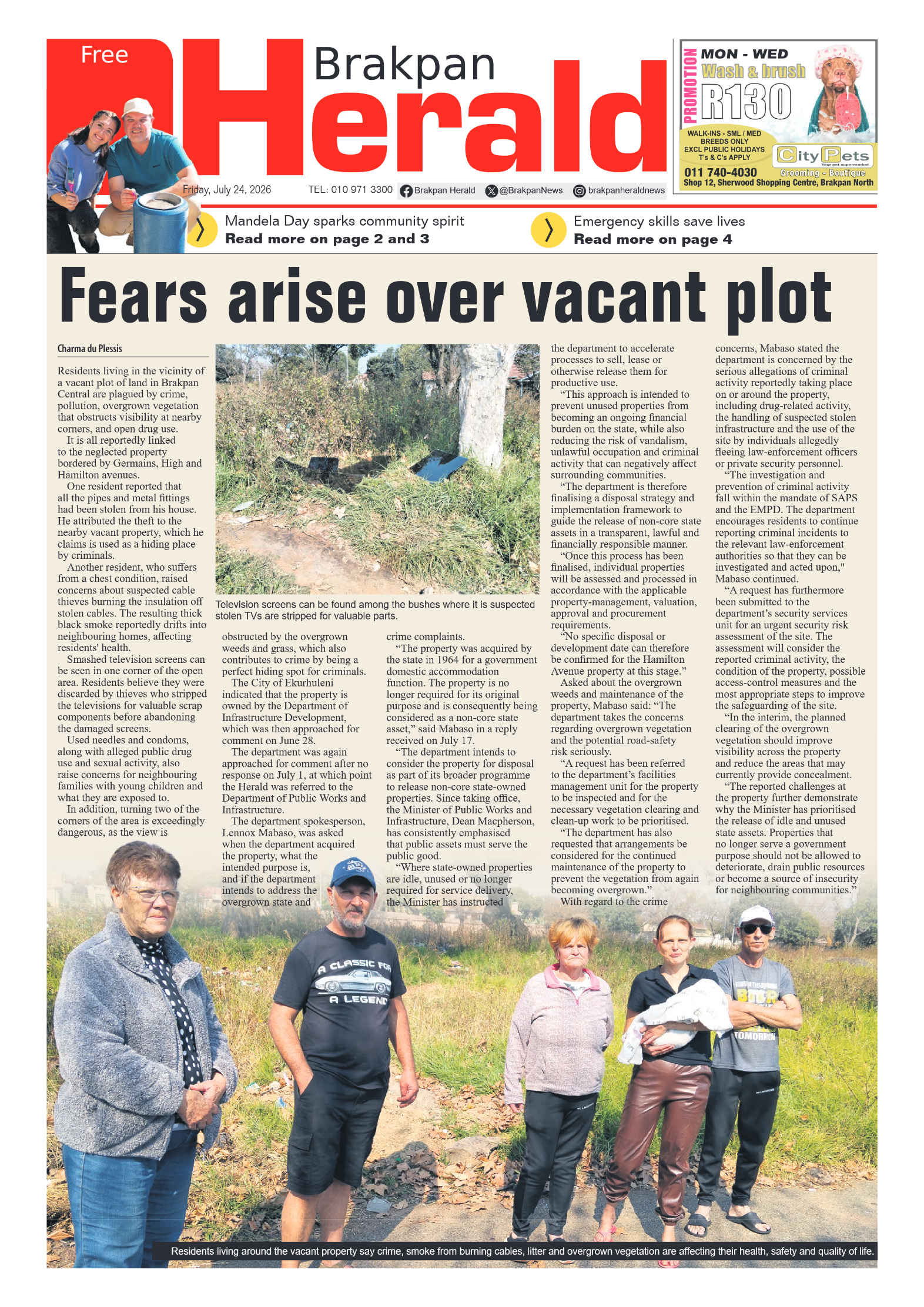 Brakpan Herald 24 July 2026 page 1