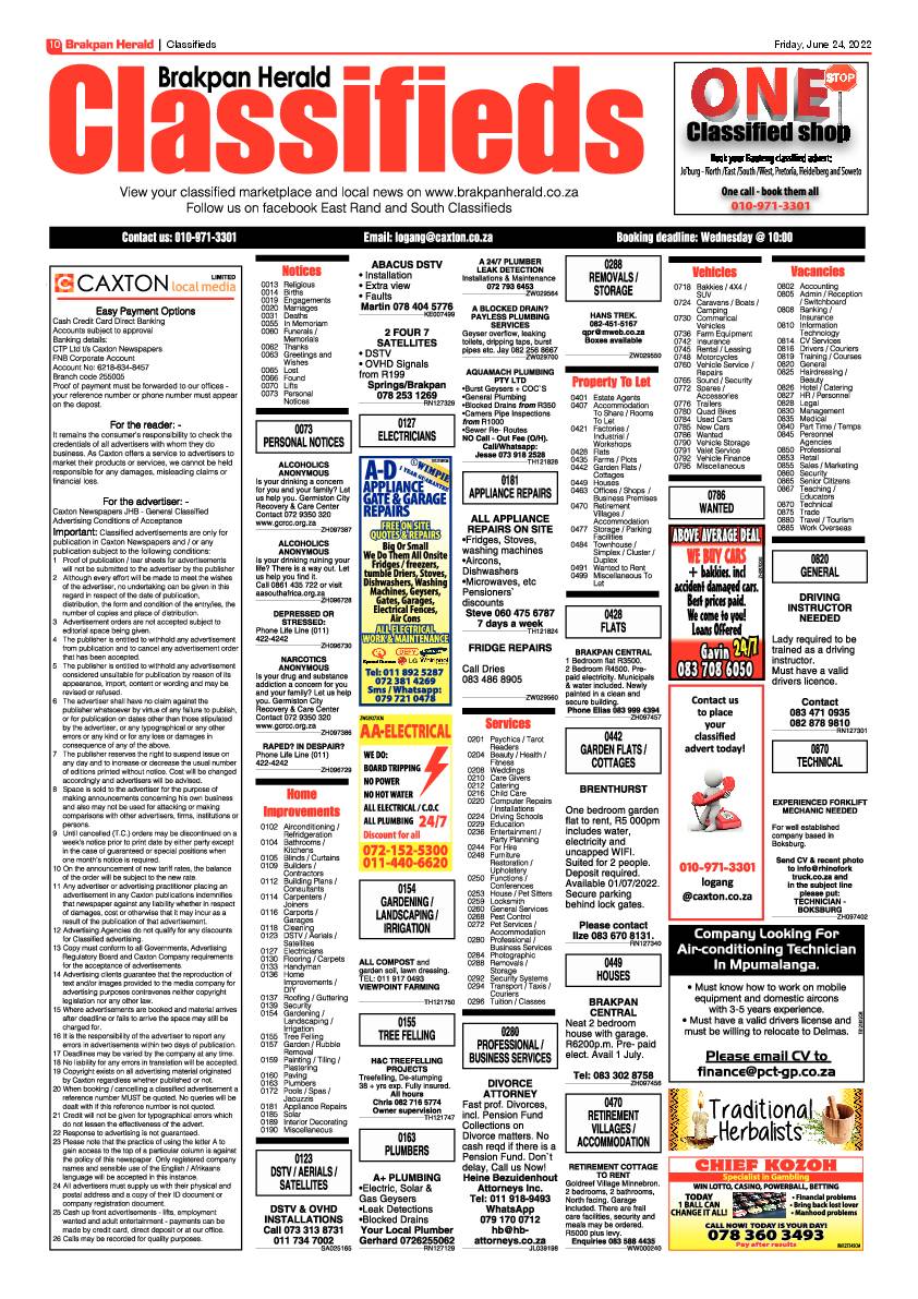 Brakpan Herald 24 June 2022 page 10