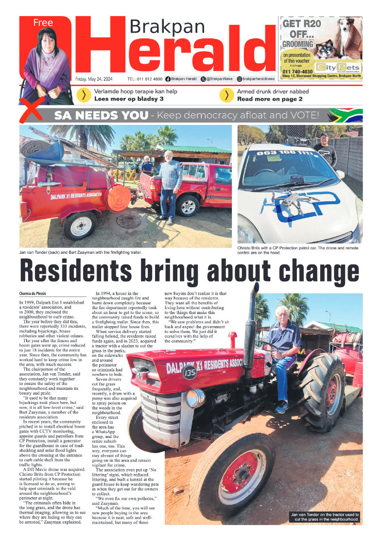 Brakpan Herald 24 May 2024 page 1