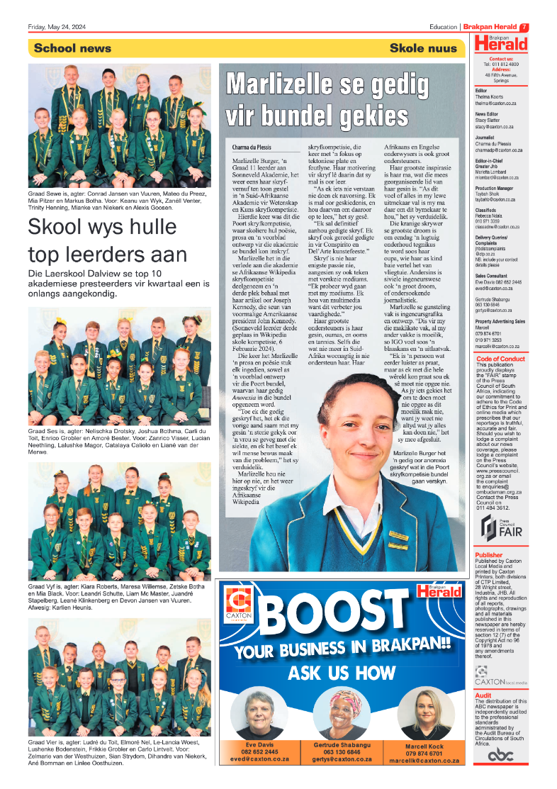 Brakpan Herald 24 May 2024 page 7