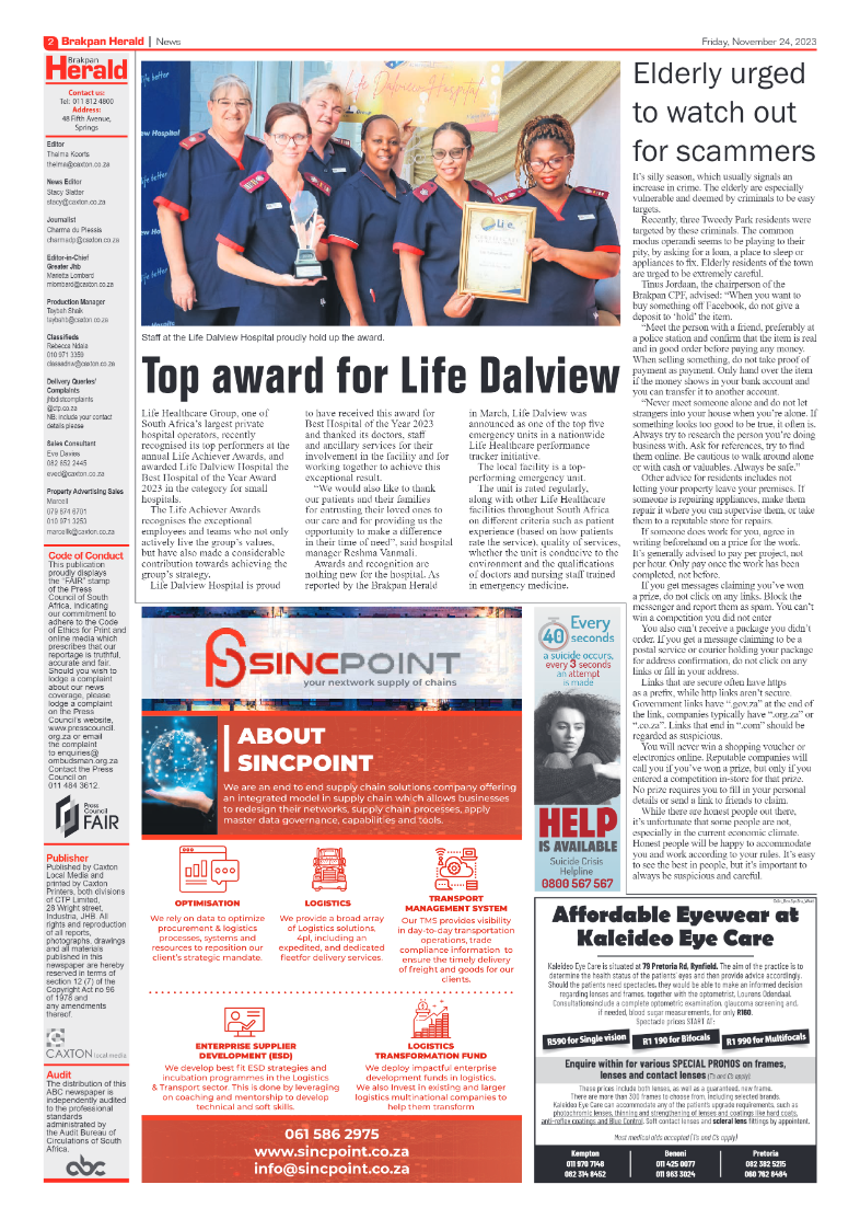 Brakpan Herald 24 November 2023 page 2
