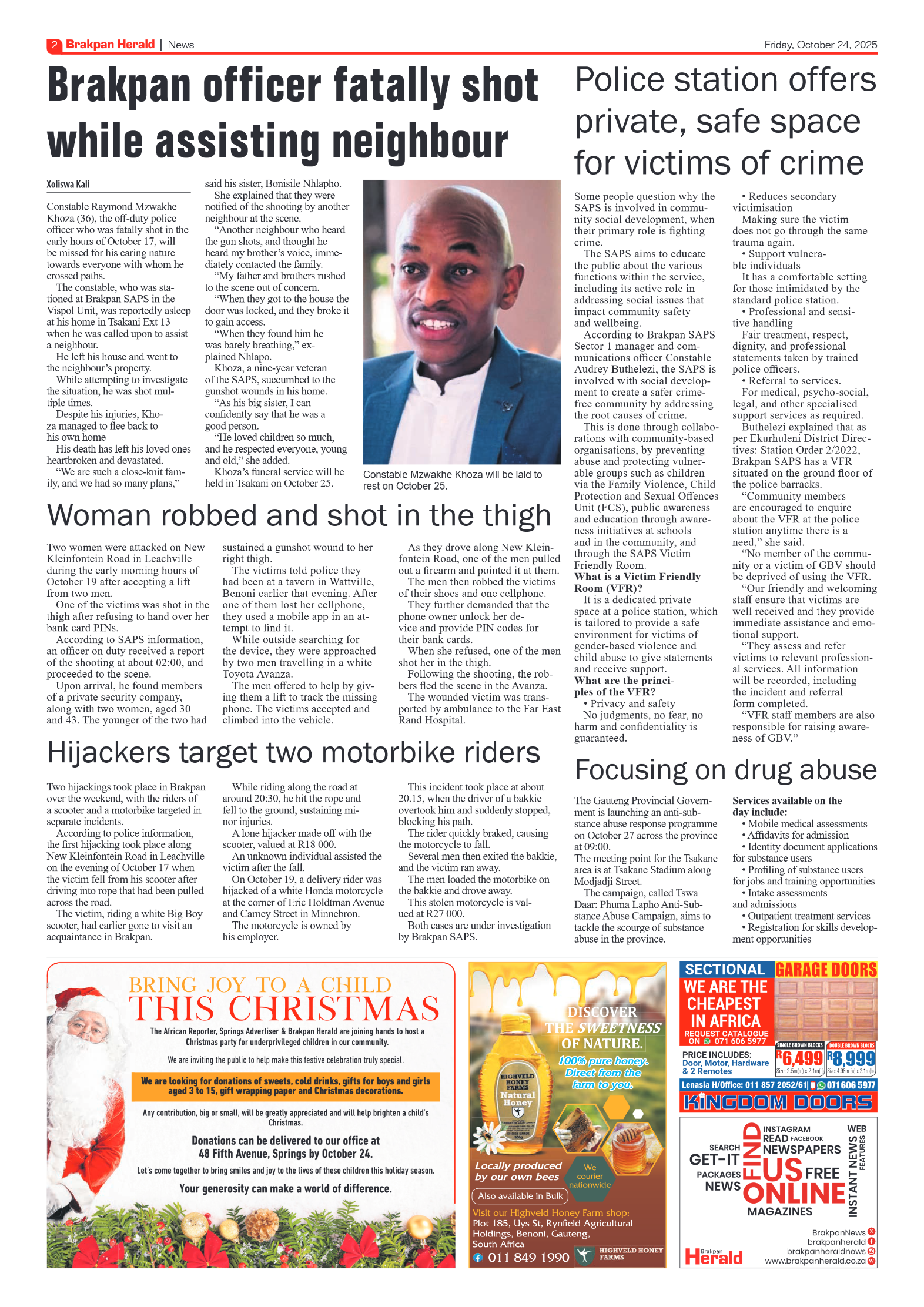 Brakpan Herald 24 October 2025 page 2