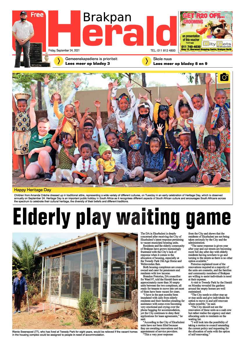 Brakpan Herald 24 September 2021 page 1