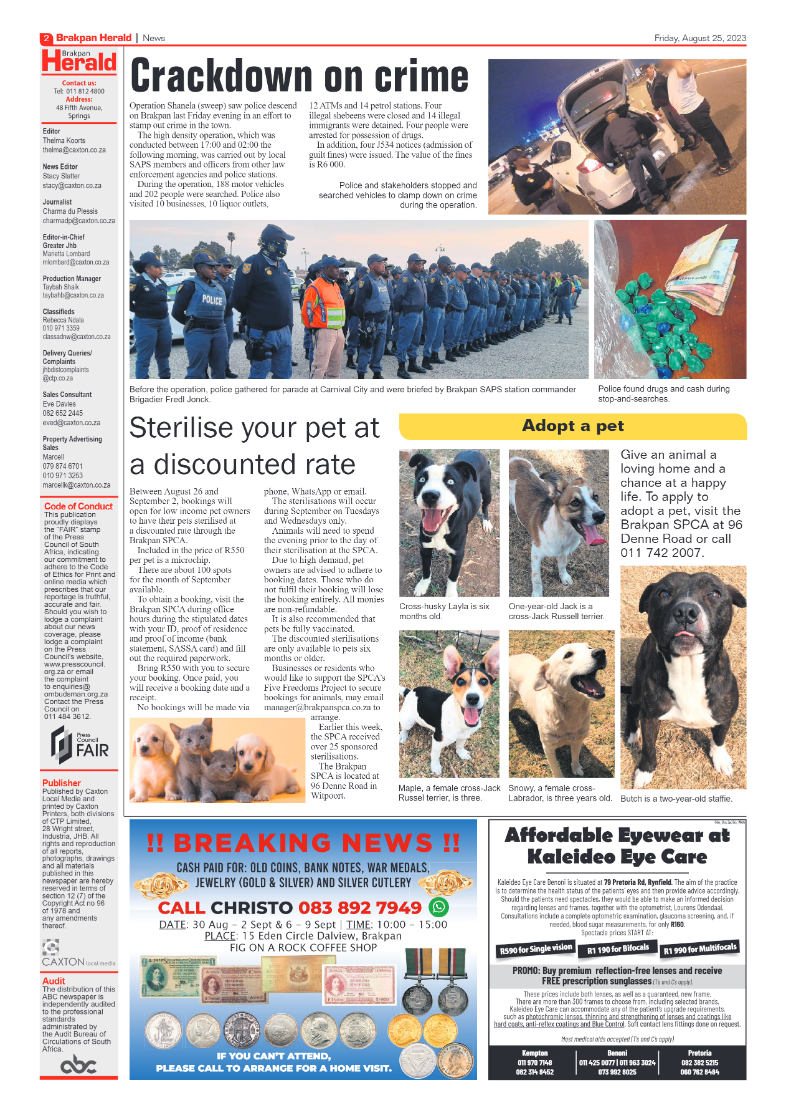 Brakpan Herald 25 August 2022 page 2