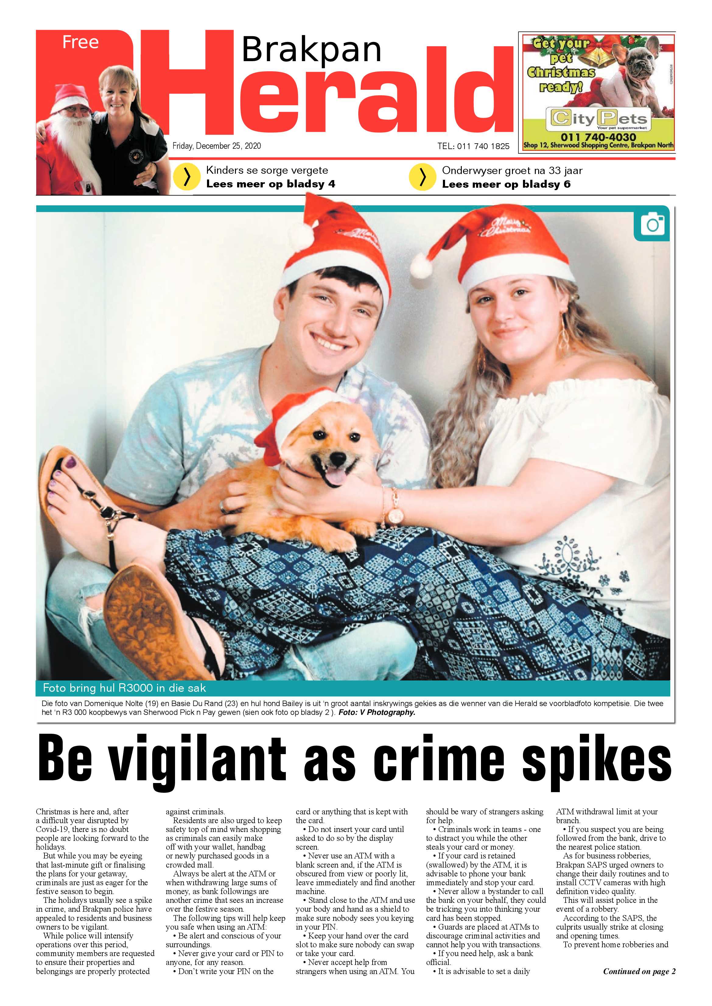 Brakpan Herald 25 December 2020 page 1