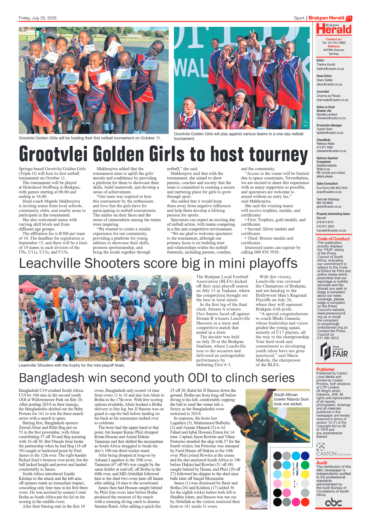 Brakpan Herald 25 July 2025 page 11