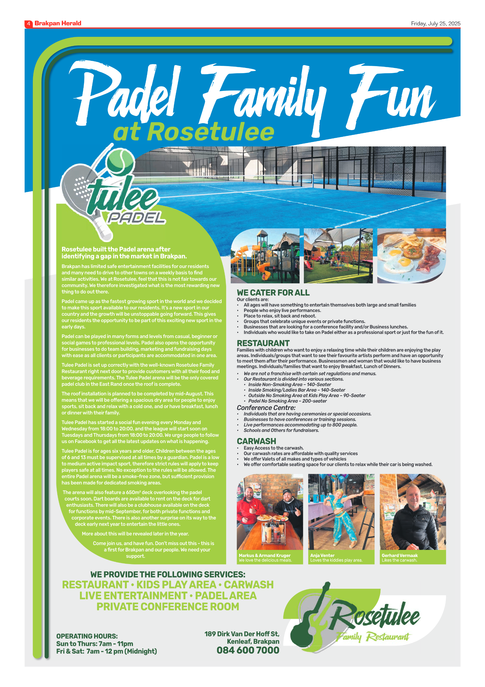 Brakpan Herald 25 July 2025 page 4