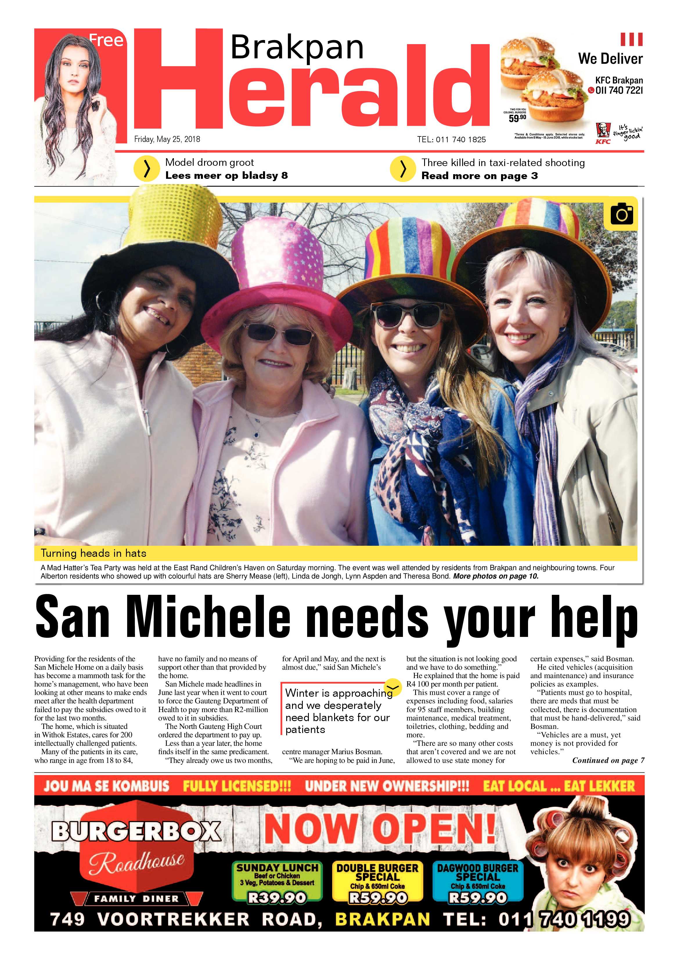 Brakpan Herald 25 May 2018 page 1