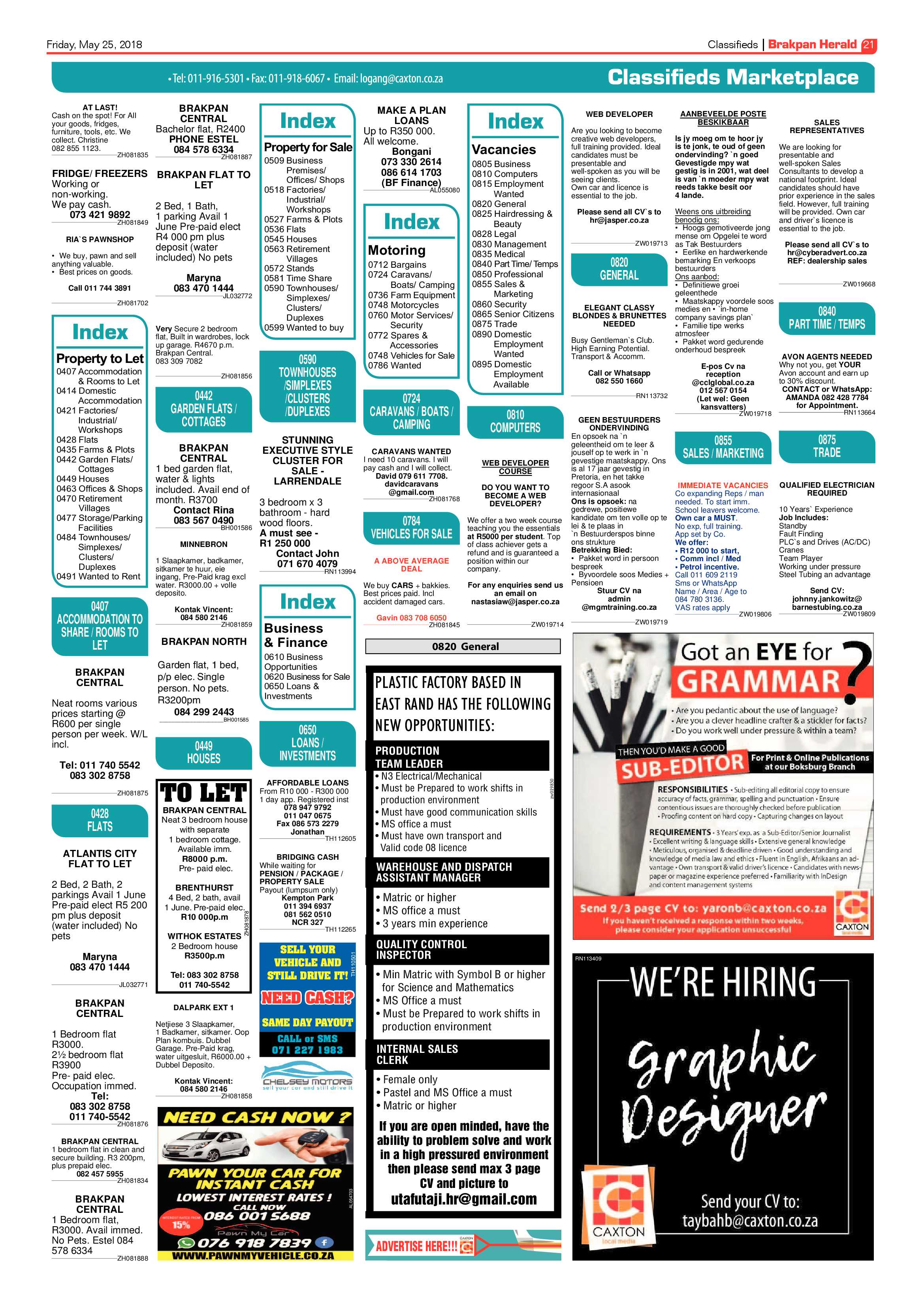 Brakpan Herald 25 May 2018 page 21