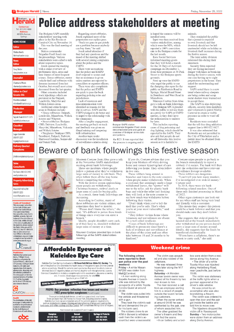 Brakpan Herald 25 Nov 2022 page 2