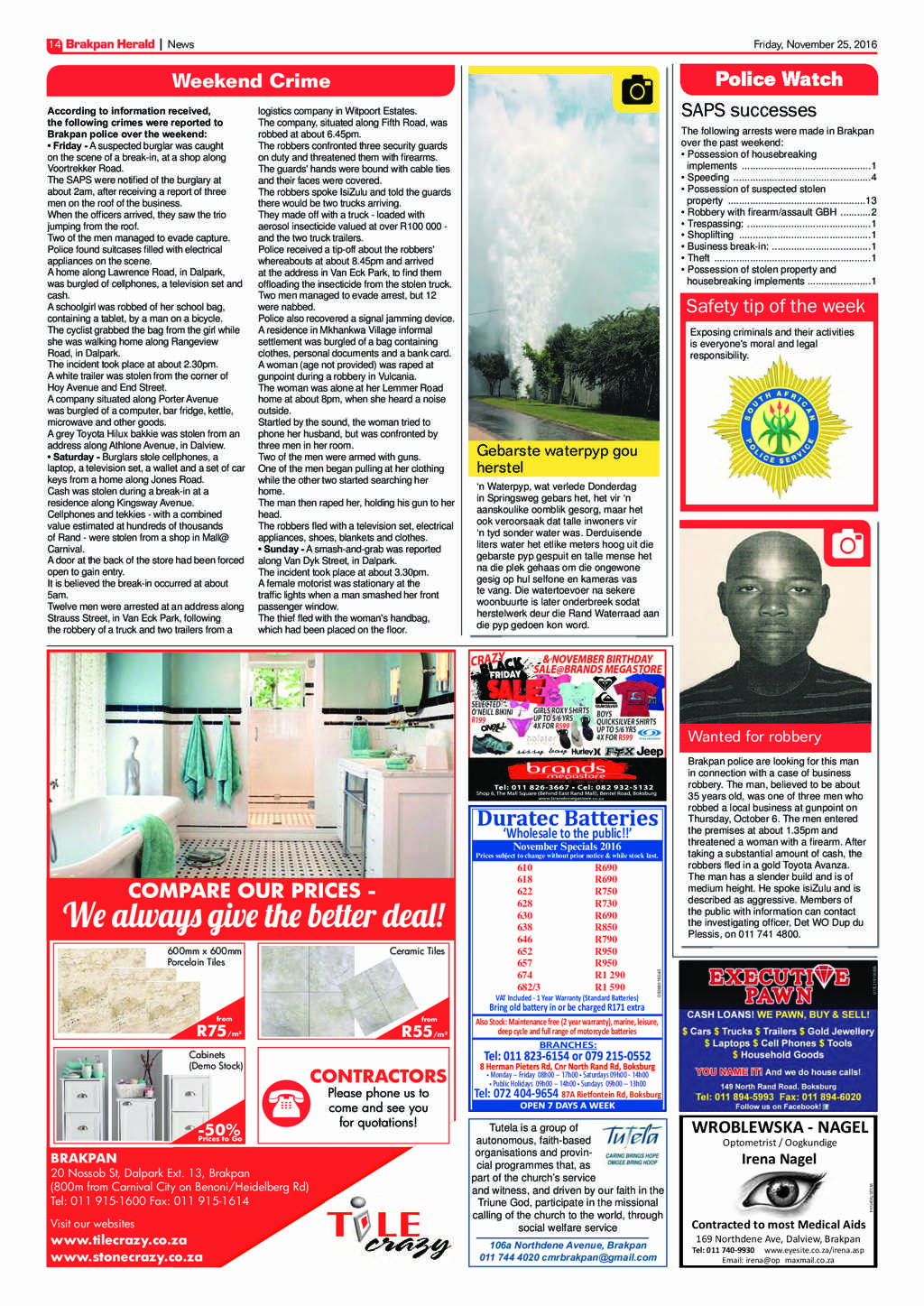 Brakpan Herald 25 November 2016 page 14