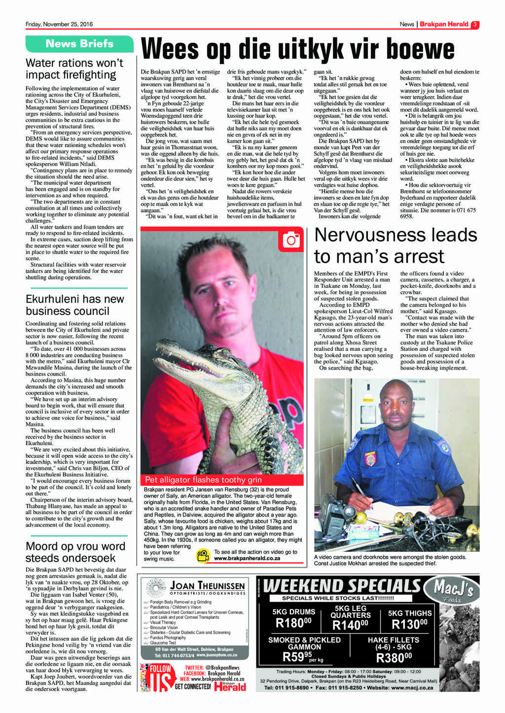 Brakpan Herald 25 November 2016 page 3