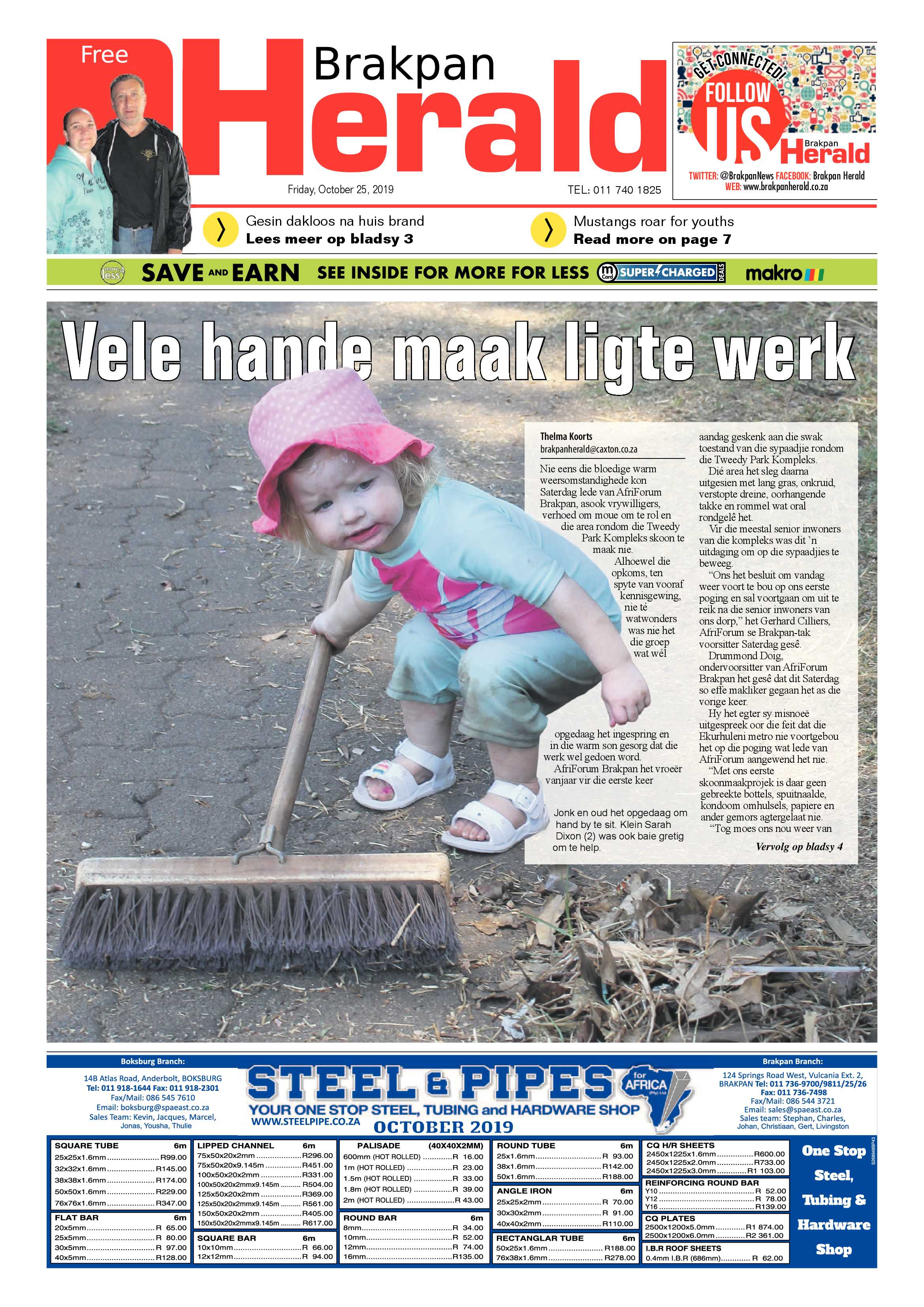 Brakpan Herald 25 October 2019 page 1