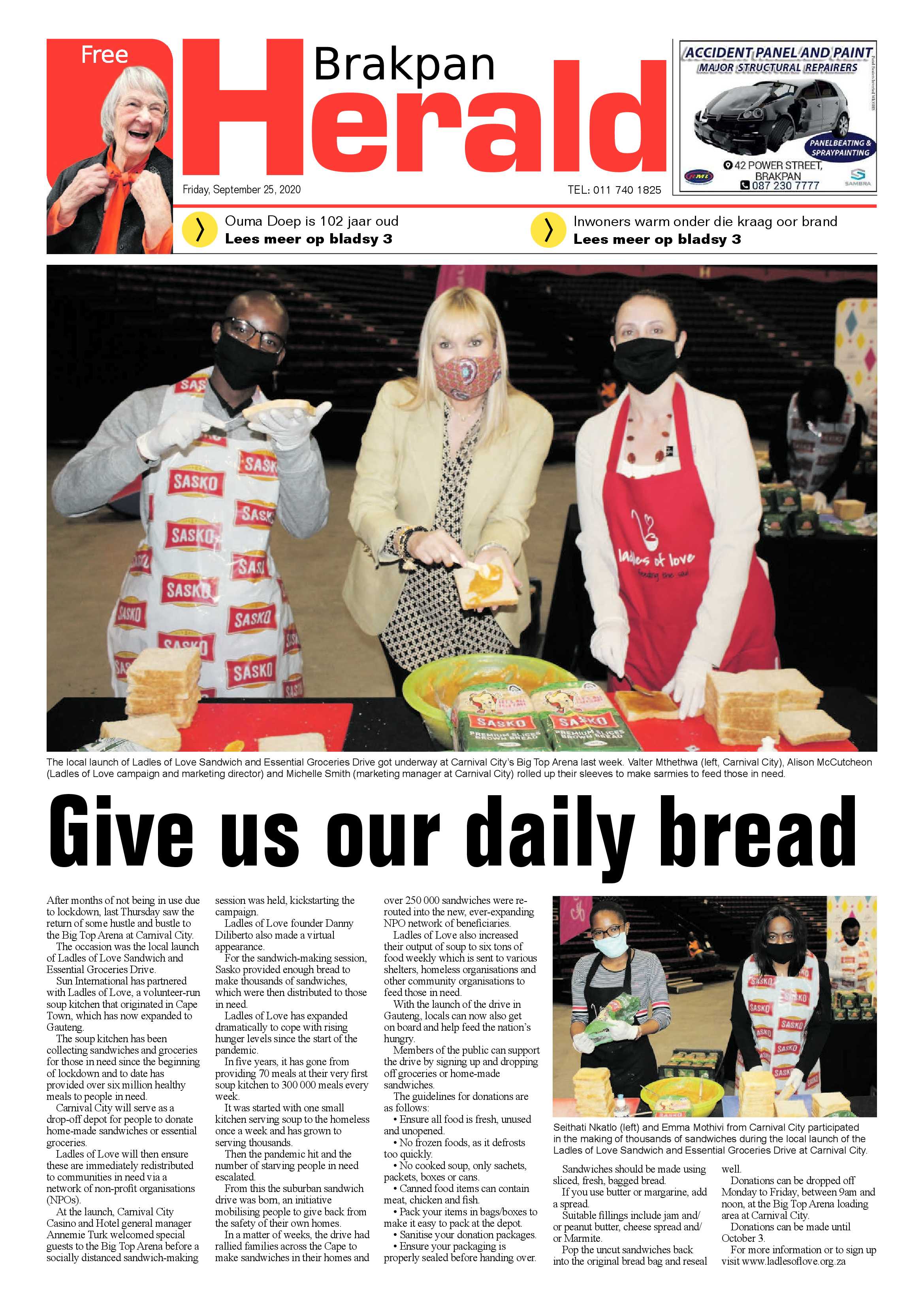 Brakpan Herald 25 September 2020 page 1