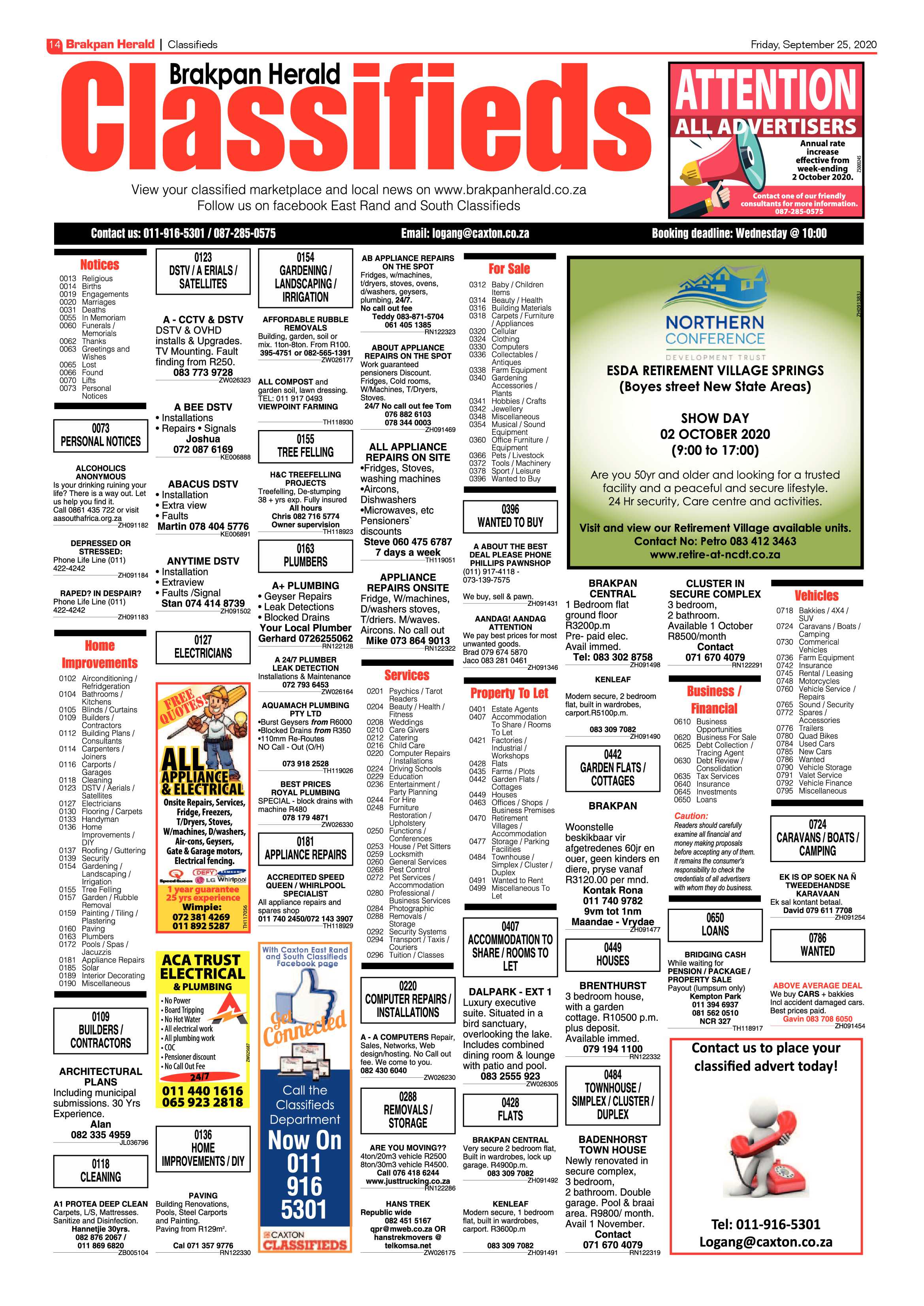 Brakpan Herald 25 September 2020 page 14