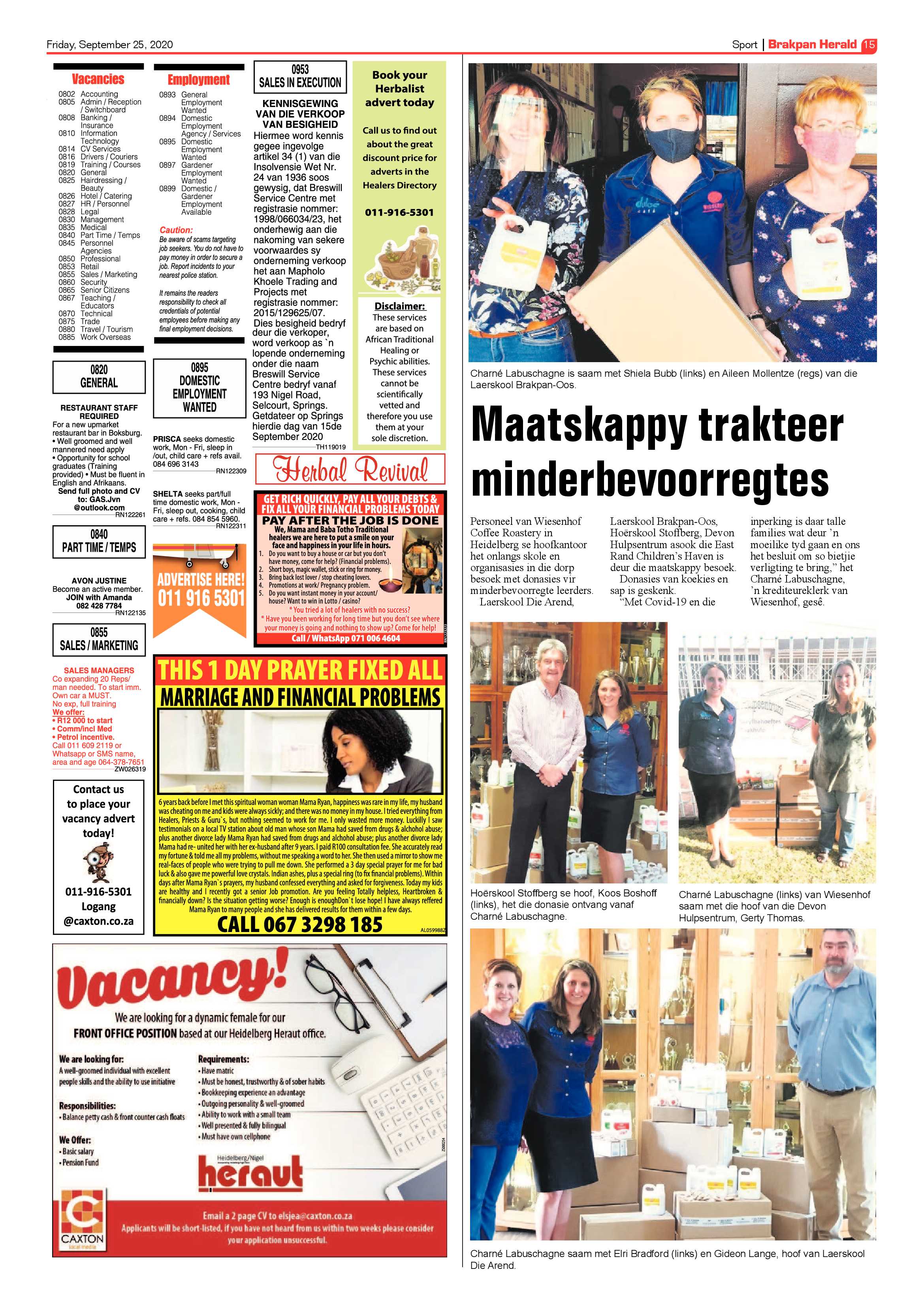 Brakpan Herald 25 September 2020 page 15