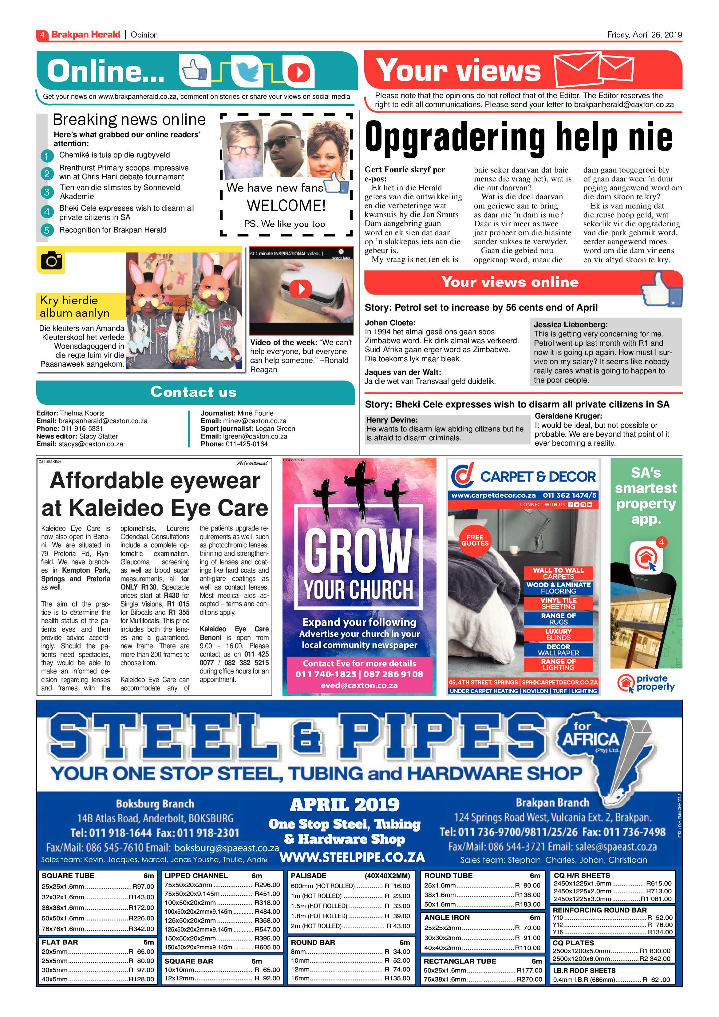 Brakpan Herald 26 April 2019 page 4