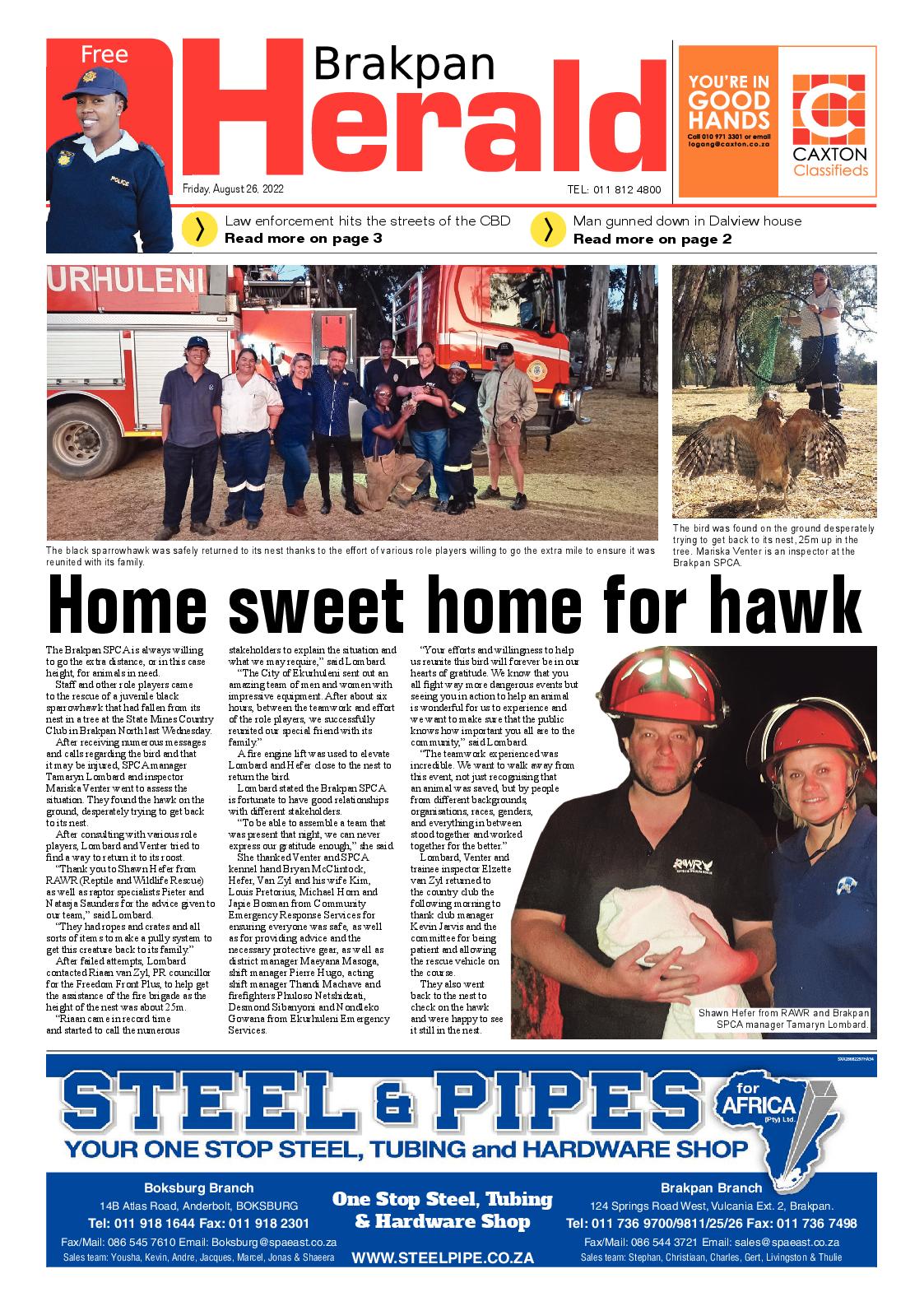 Brakpan Herald 26 Aug 2022 page 1