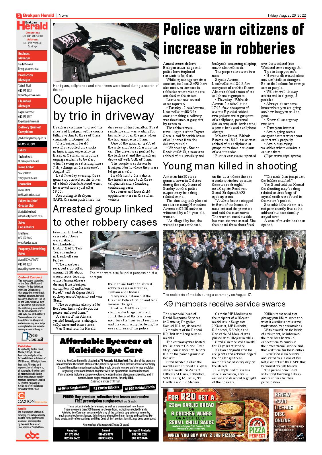 Brakpan Herald 26 Aug 2022 page 2