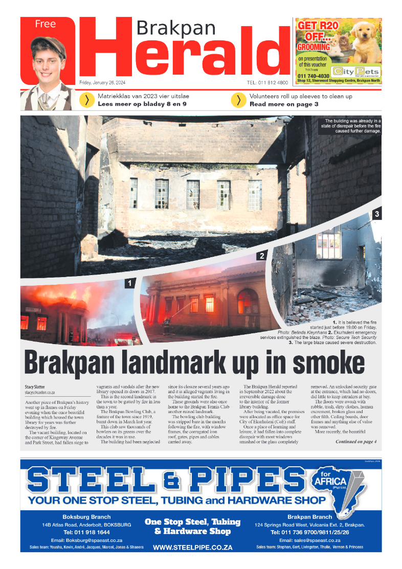 Brakpan Herald 26 January 2024 page 1