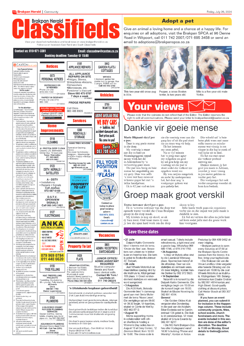 Brakpan Herald 26 July 2024 page 10