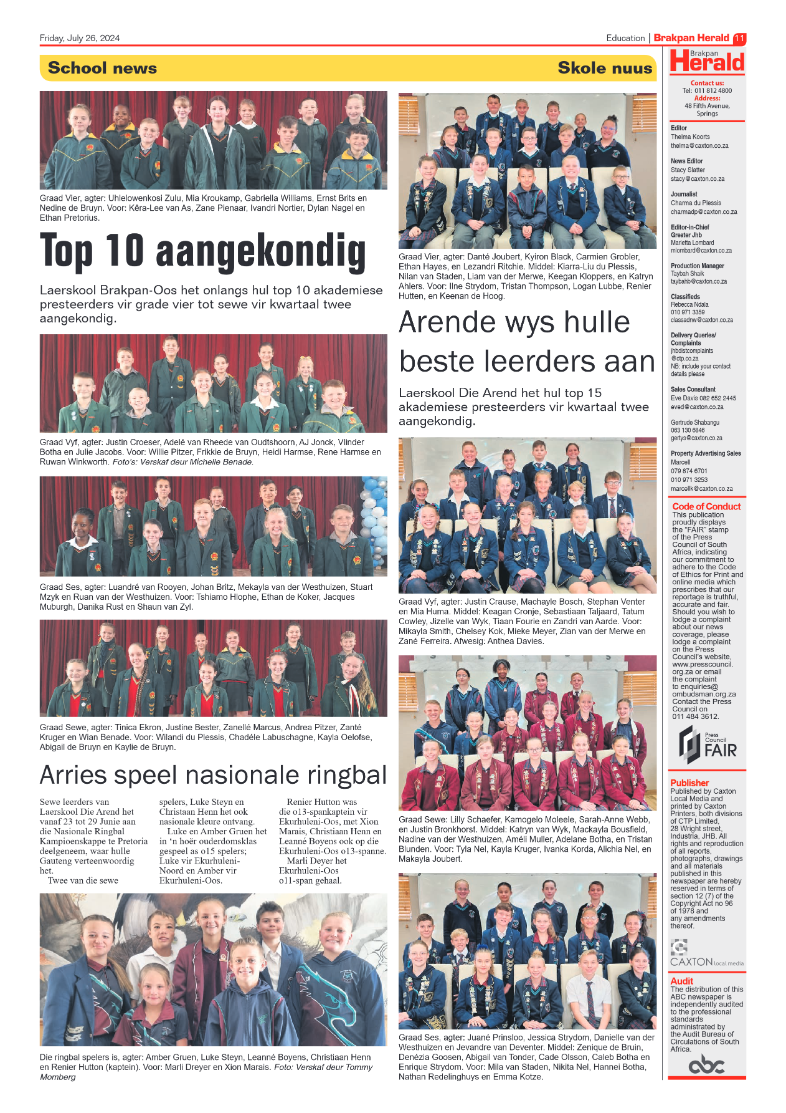 Brakpan Herald 26 July 2024 page 11