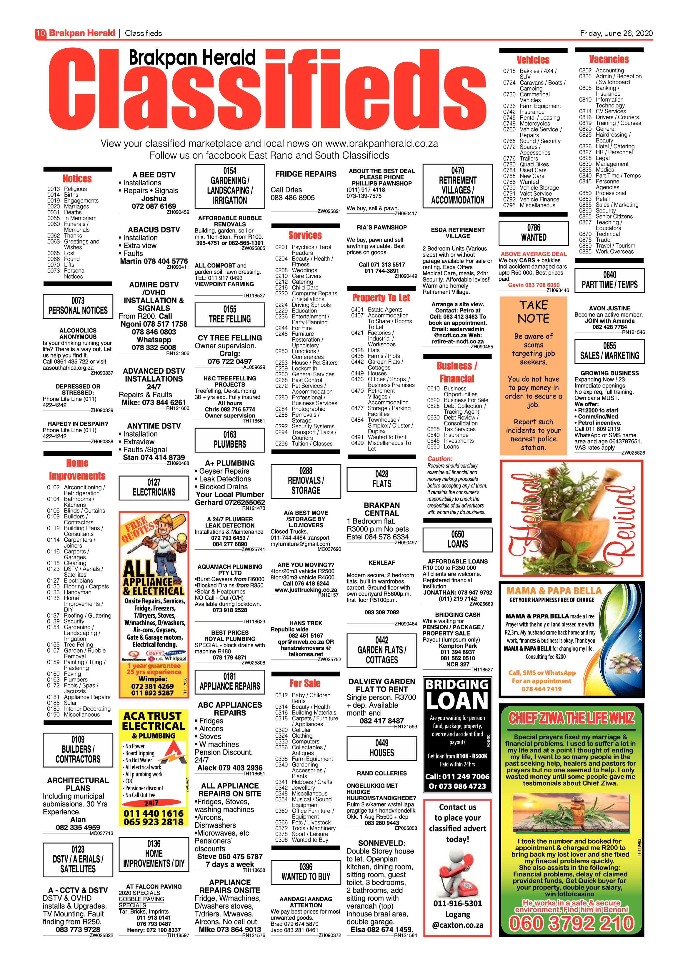 Brakpan Herald 26 June 2020 page 10