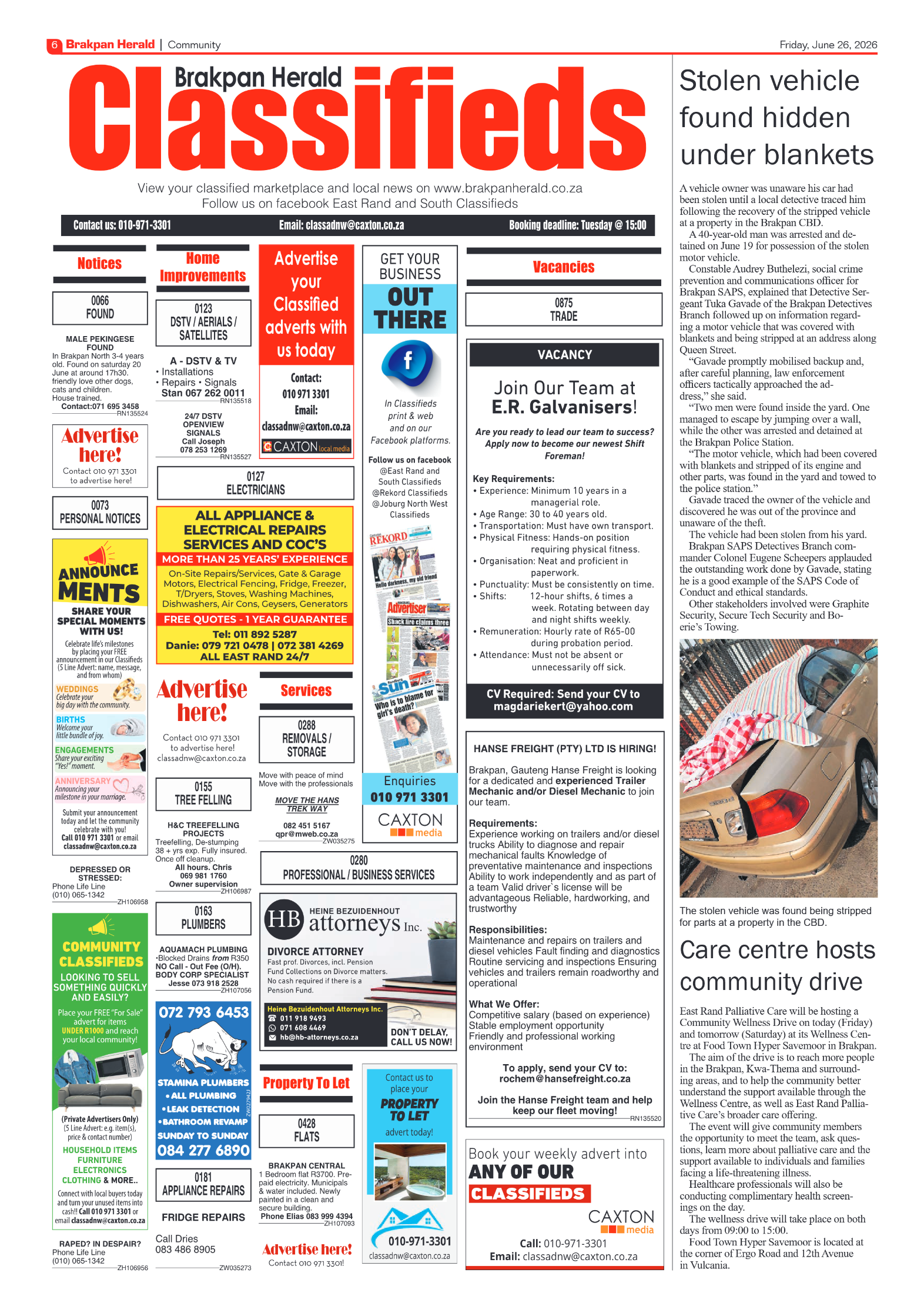 Brakpan Herald 26 June 2026 page 6