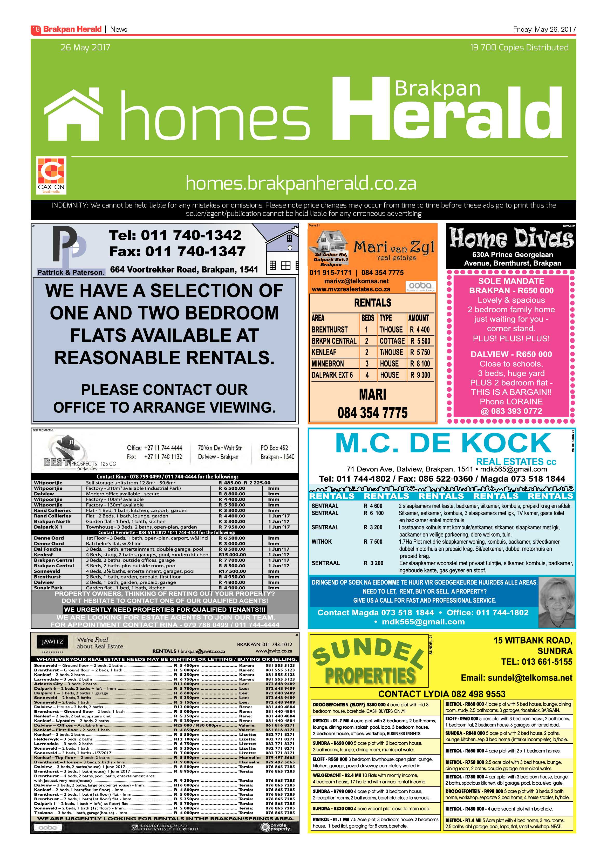 Brakpan Herald 26 May 2017 page 18
