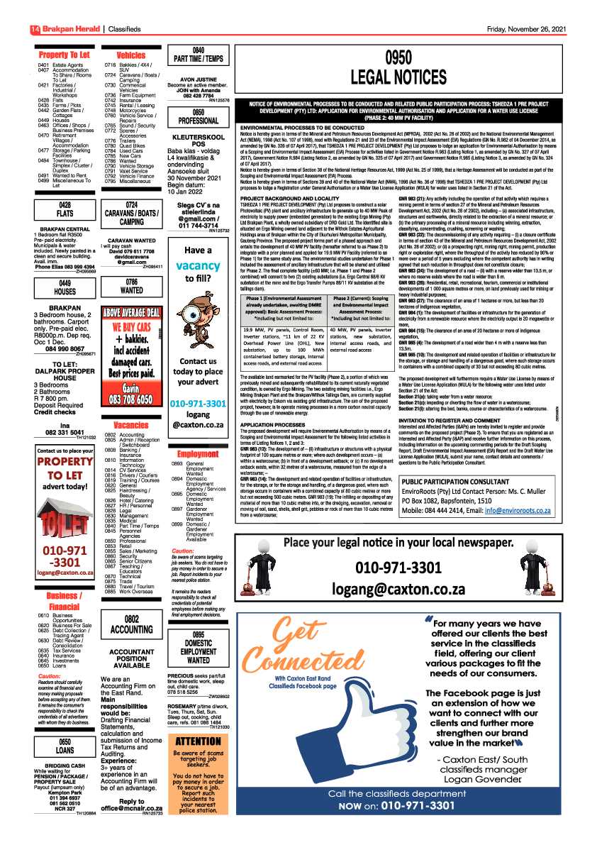 Brakpan Herald 26 November 2021 page 14