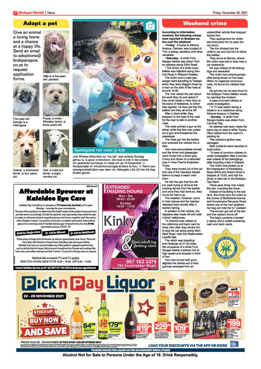 Brakpan Herald 26 November 2021 page 4