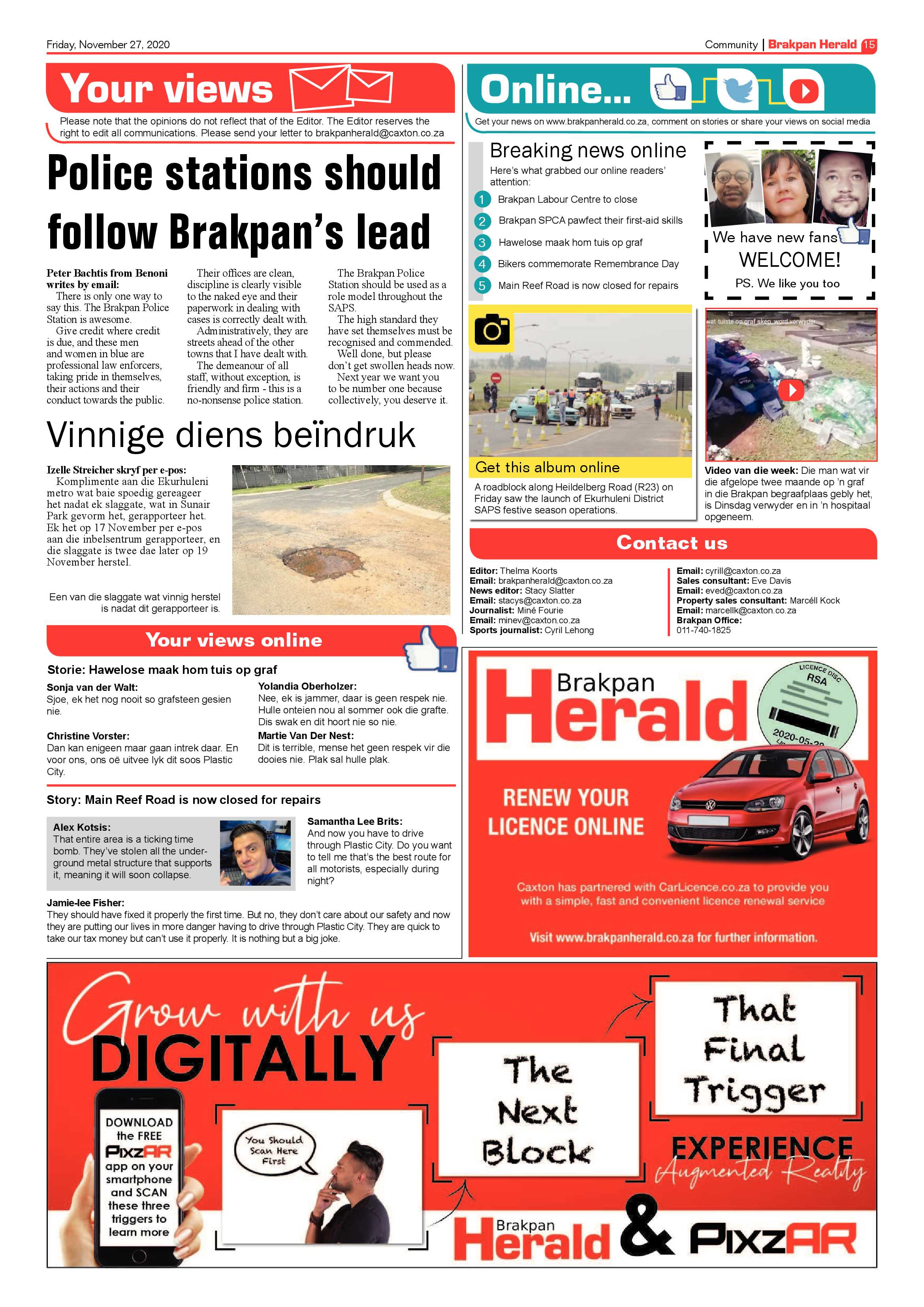 Brakpan Herald 26 November  2020 page 15