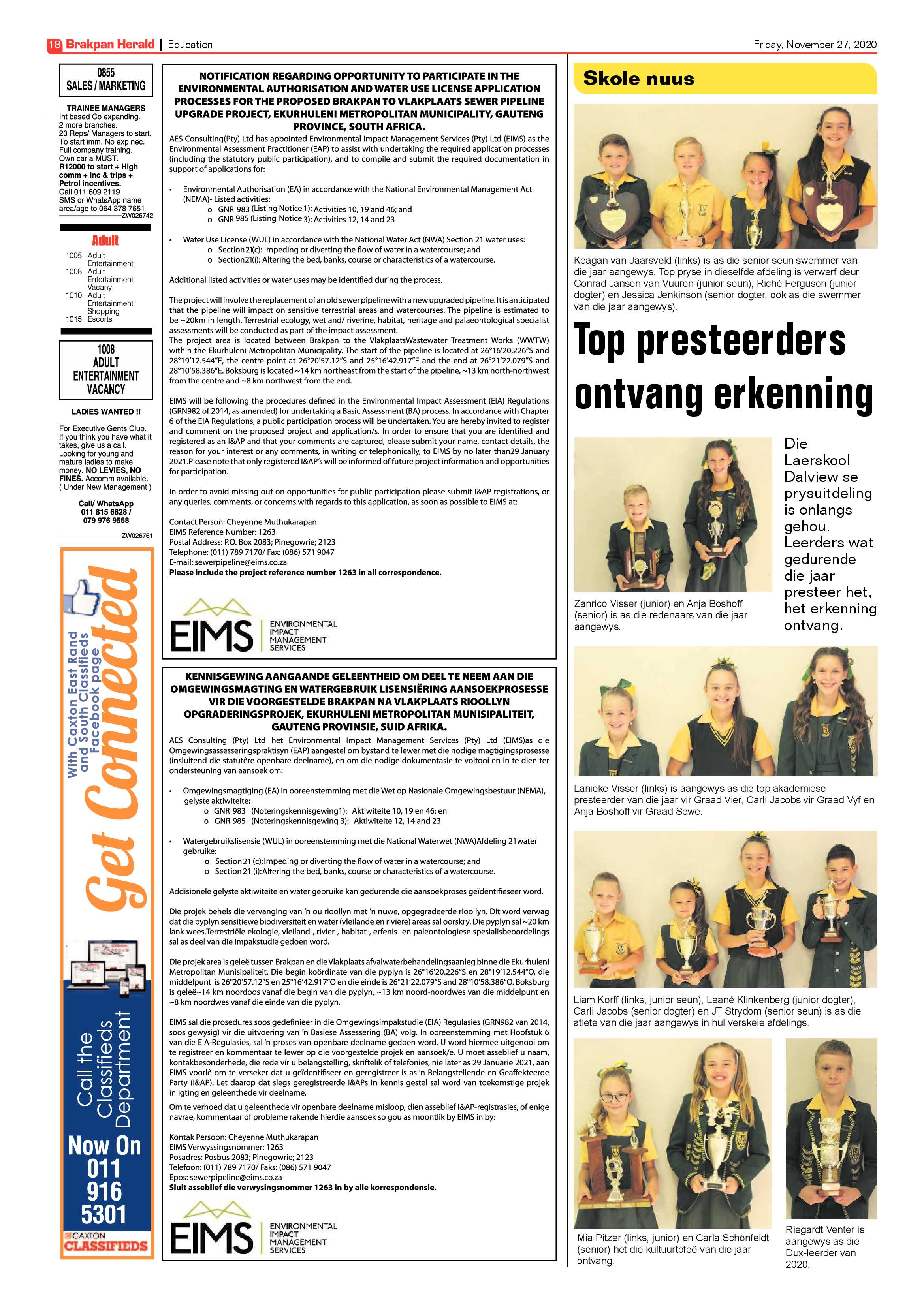 Brakpan Herald 26 November  2020 page 18