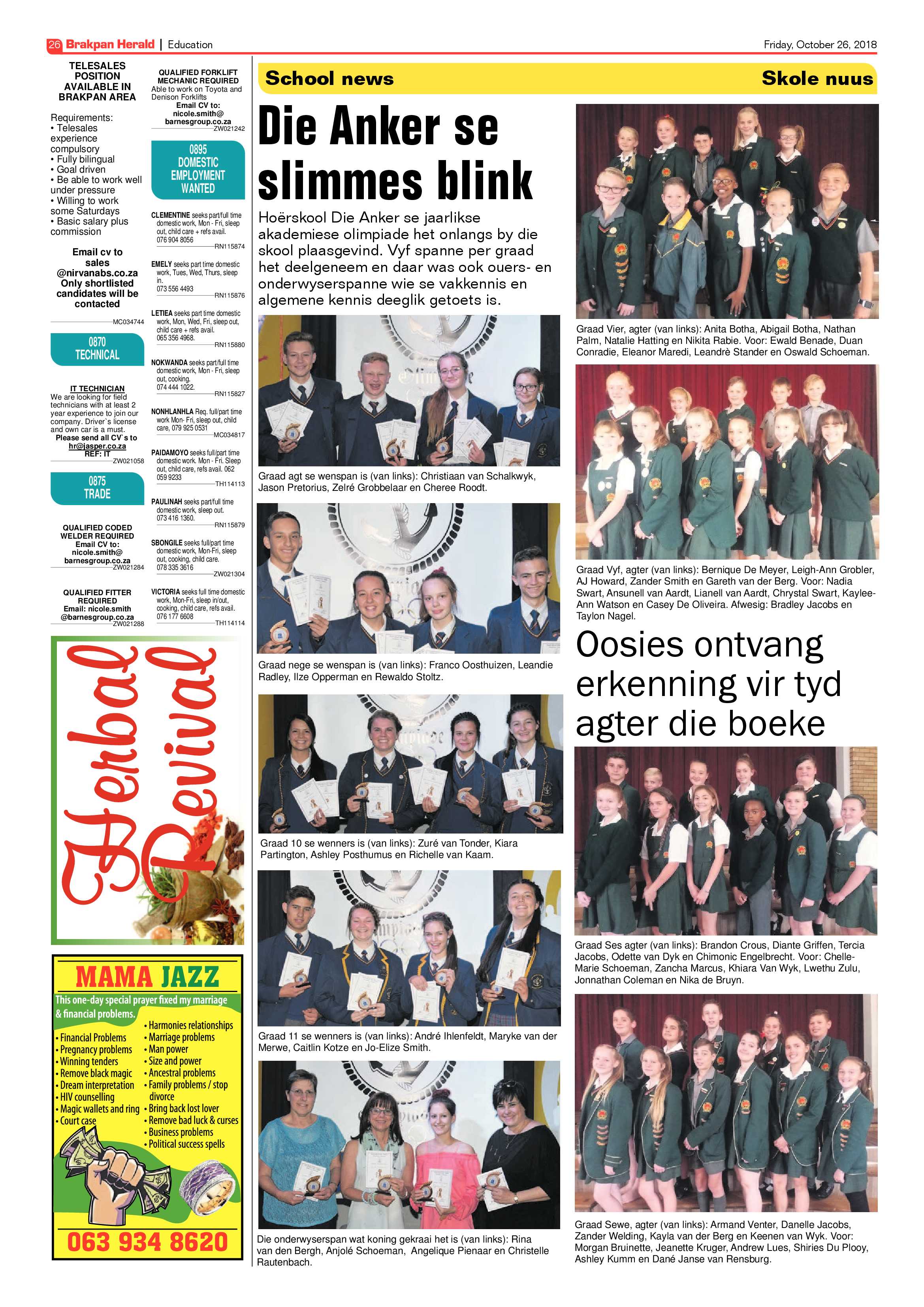 Brakpan Herald 26 October 2018 page 26
