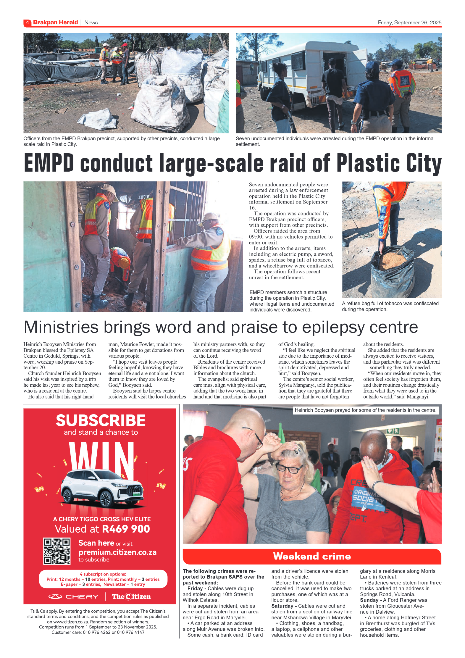 Brakpan Herald 26 September 2025 page 4