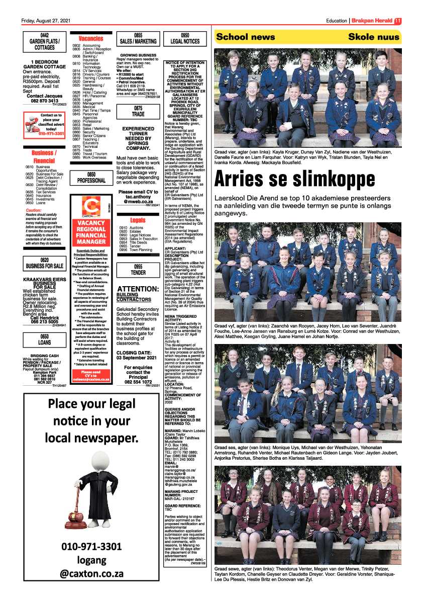 Brakpan Herald 27 August 2021 page 11