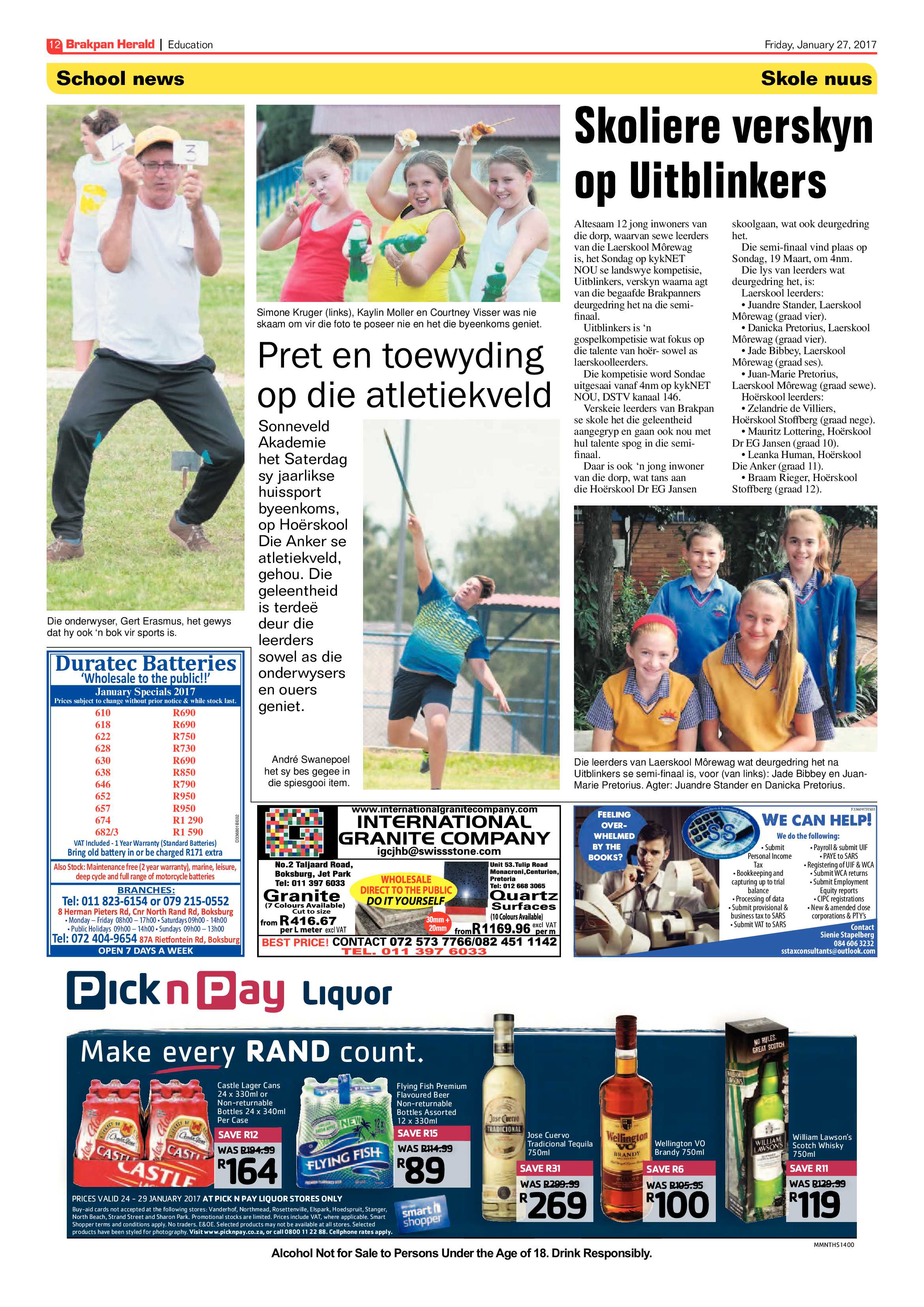 Brakpan Herald 27 January 2017 page 12