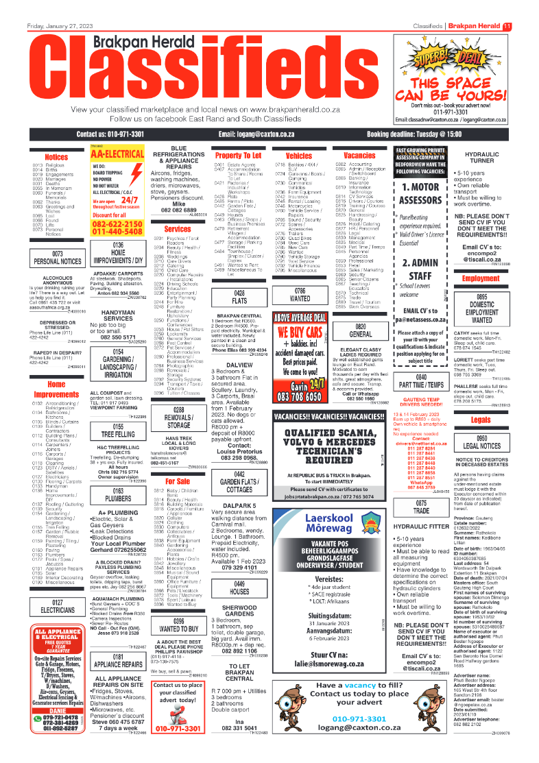 Brakpan Herald 27 January 2022 page 11