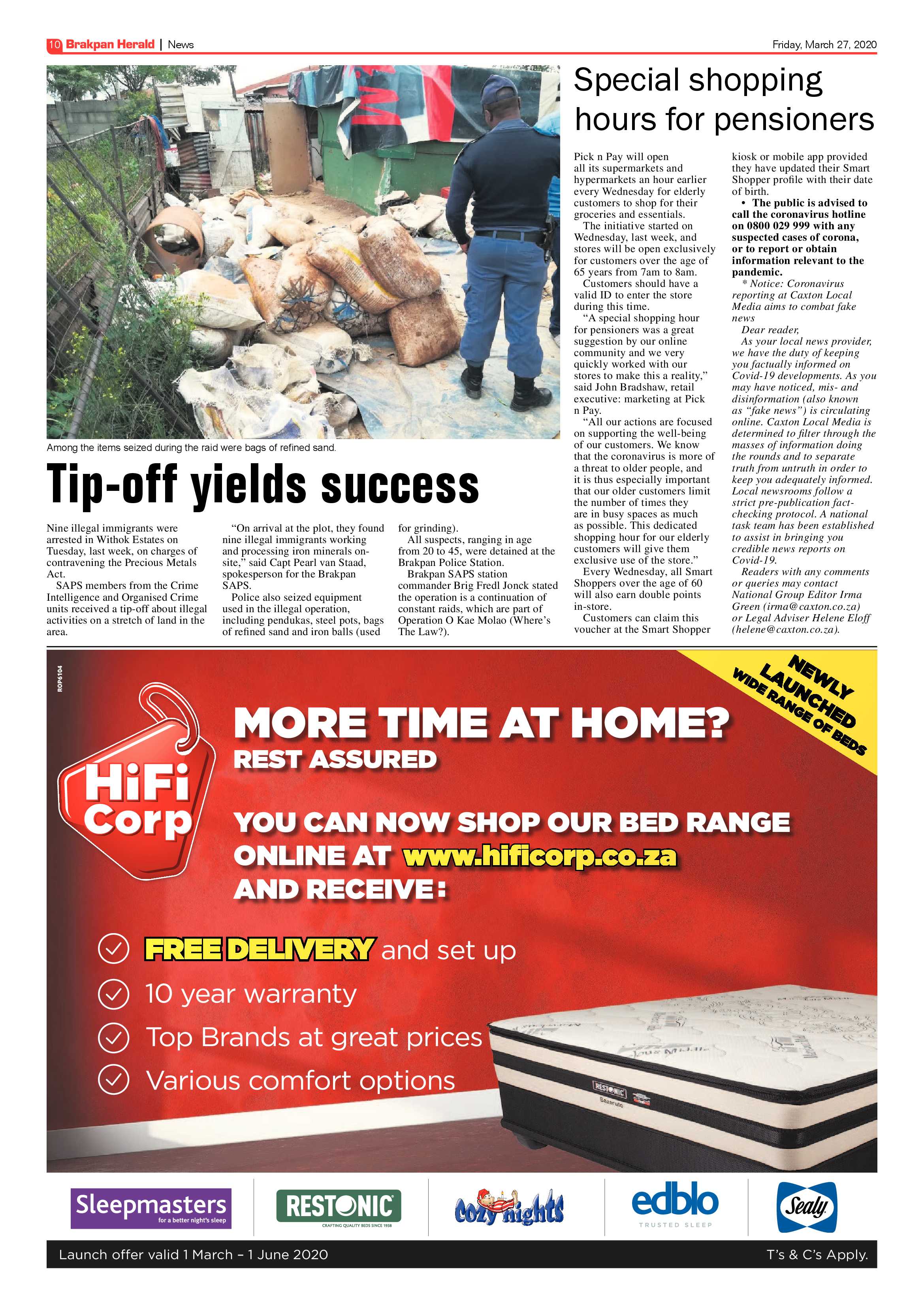 Brakpan Herald 27 March 2020 page 10