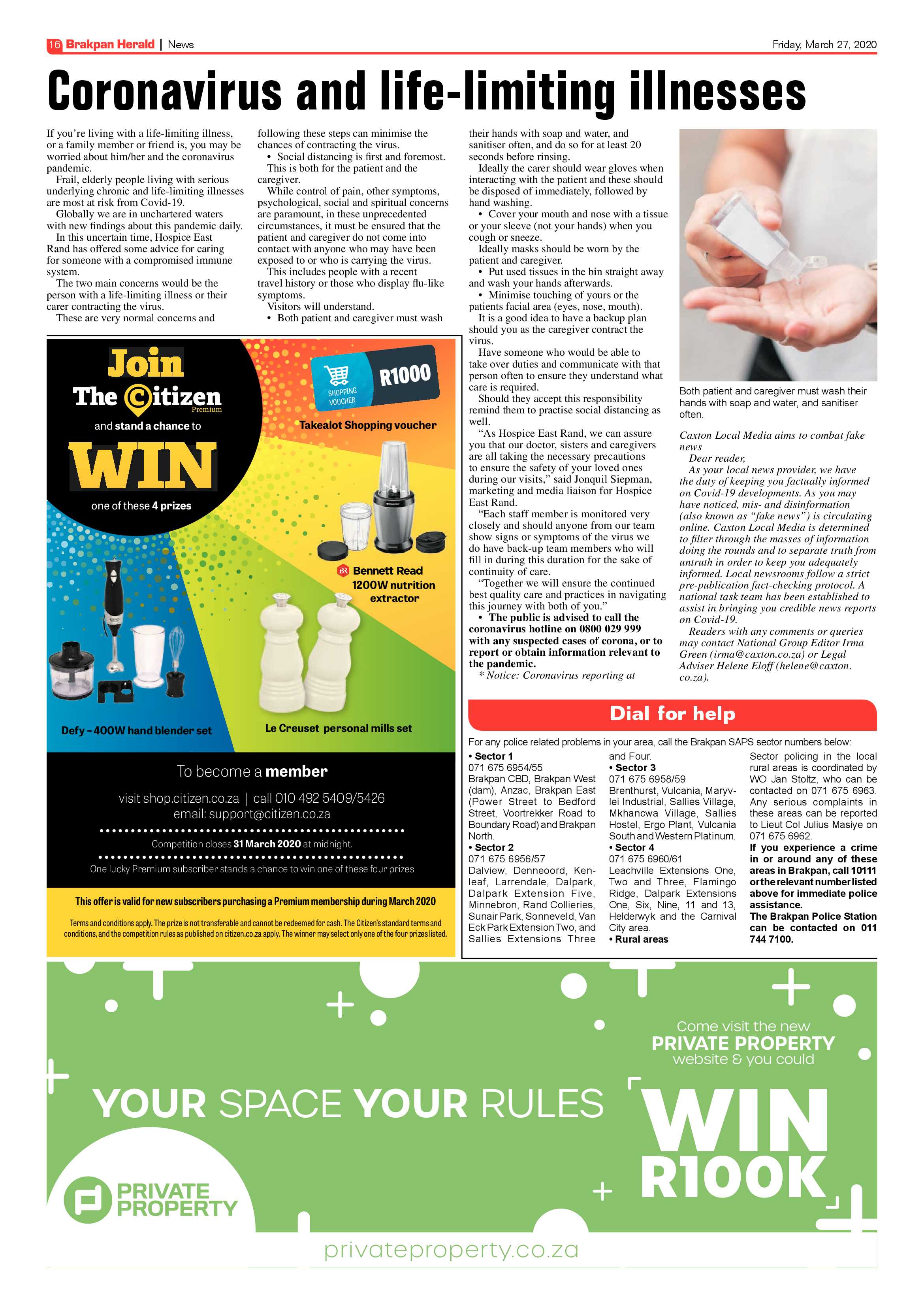 Brakpan Herald 27 March 2020 page 16