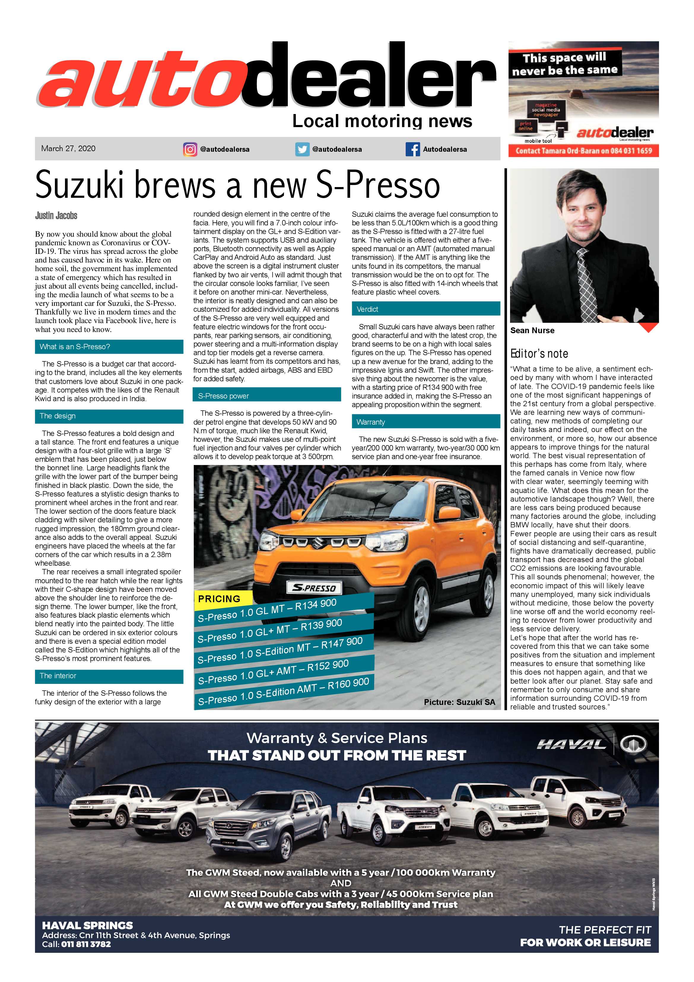 Brakpan Herald 27 March 2020 page 19