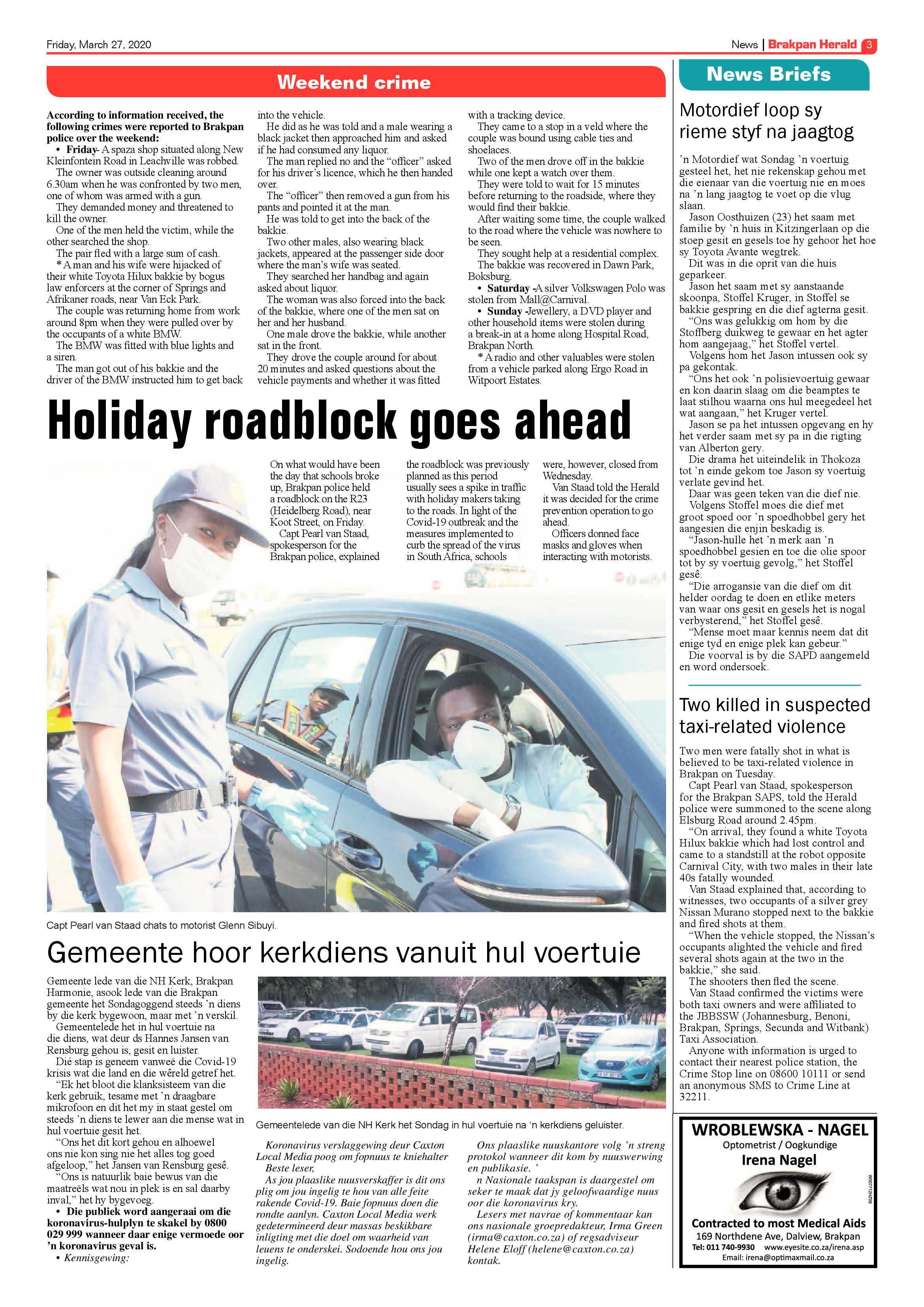 Brakpan Herald 27 March 2020 page 3