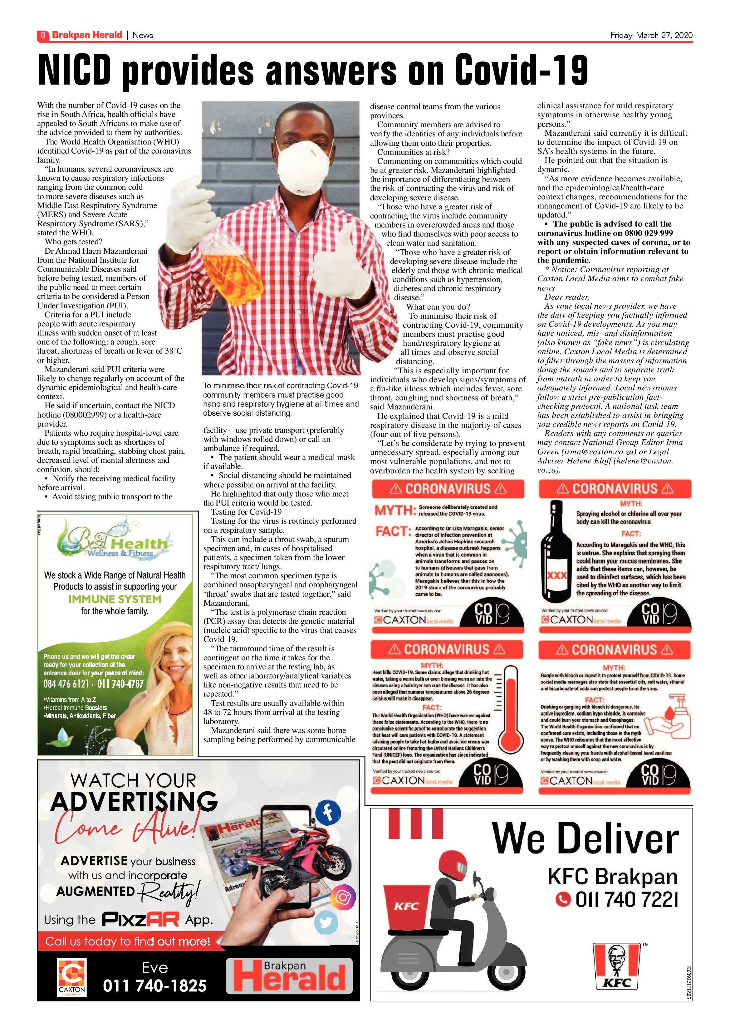 Brakpan Herald 27 March 2020 page 8