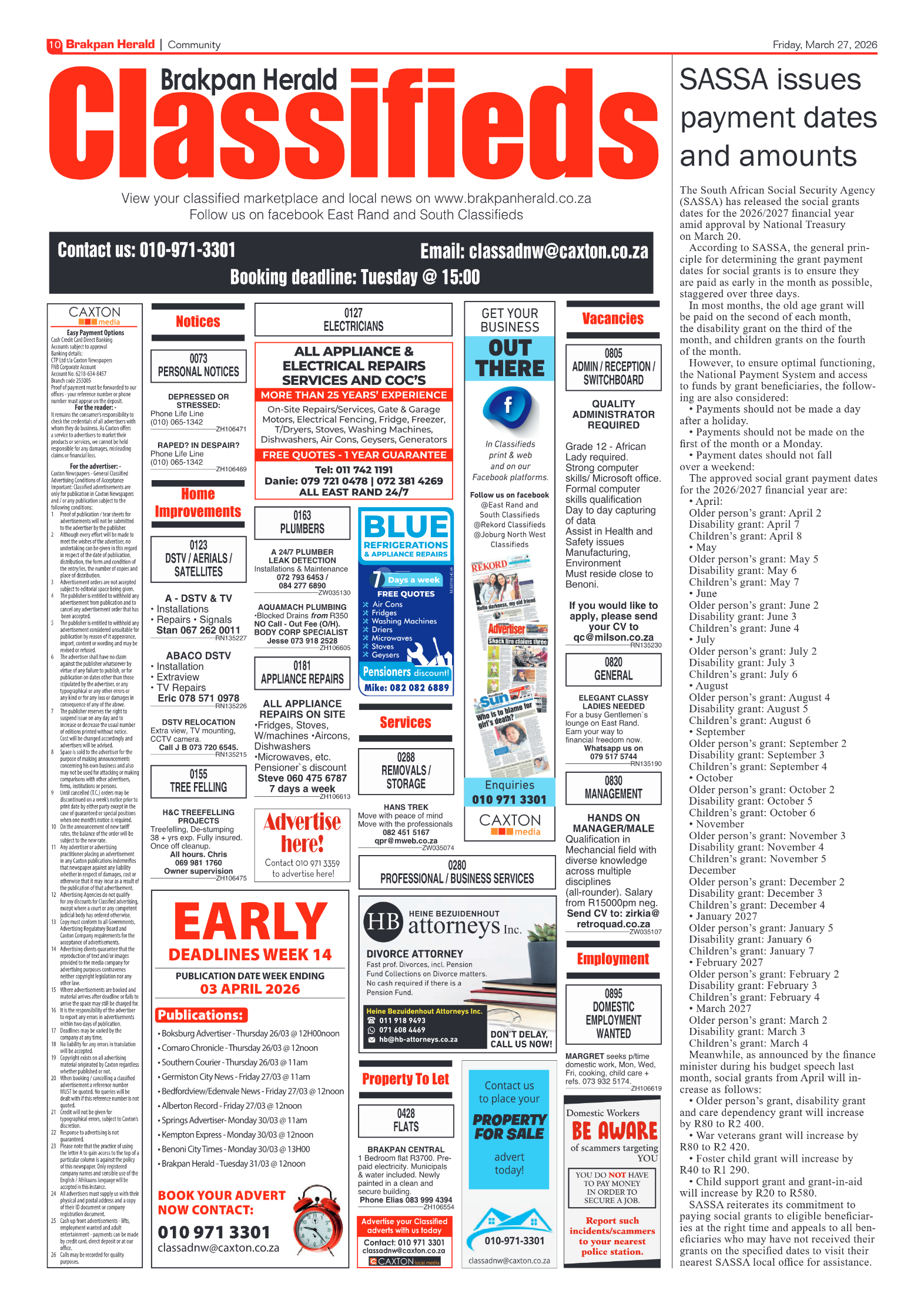 Brakpan Herald 27 March 2026 page 10