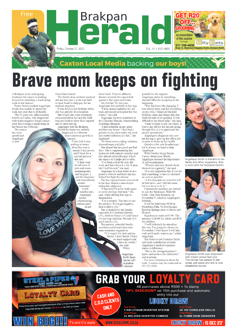 Brakpan Herald 27 October 2023 page 1
