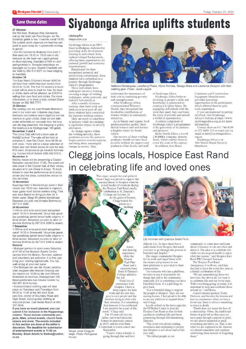 Brakpan Herald 27 October 2023 page 6