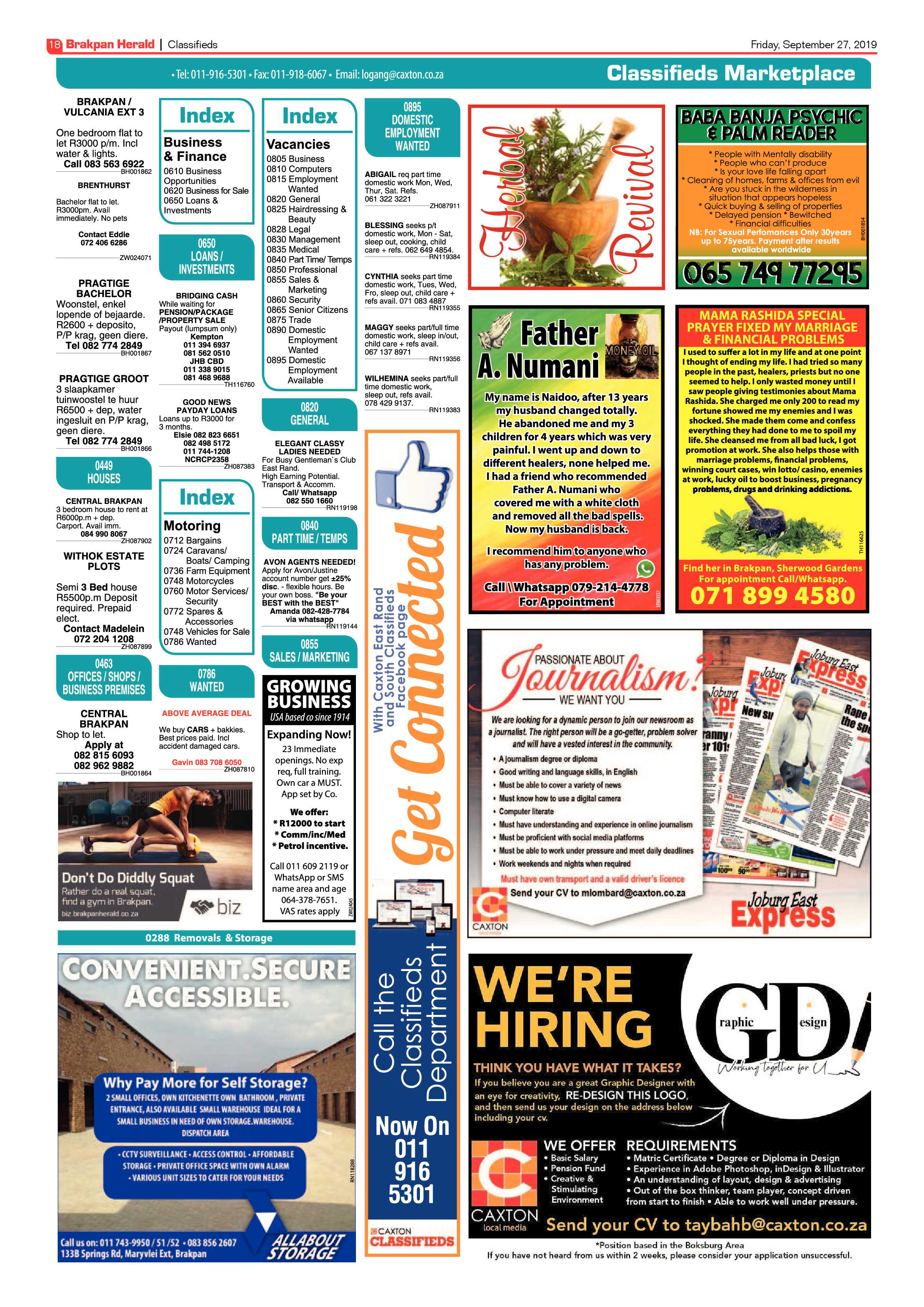 Brakpan Herald 27 September 2019 page 18